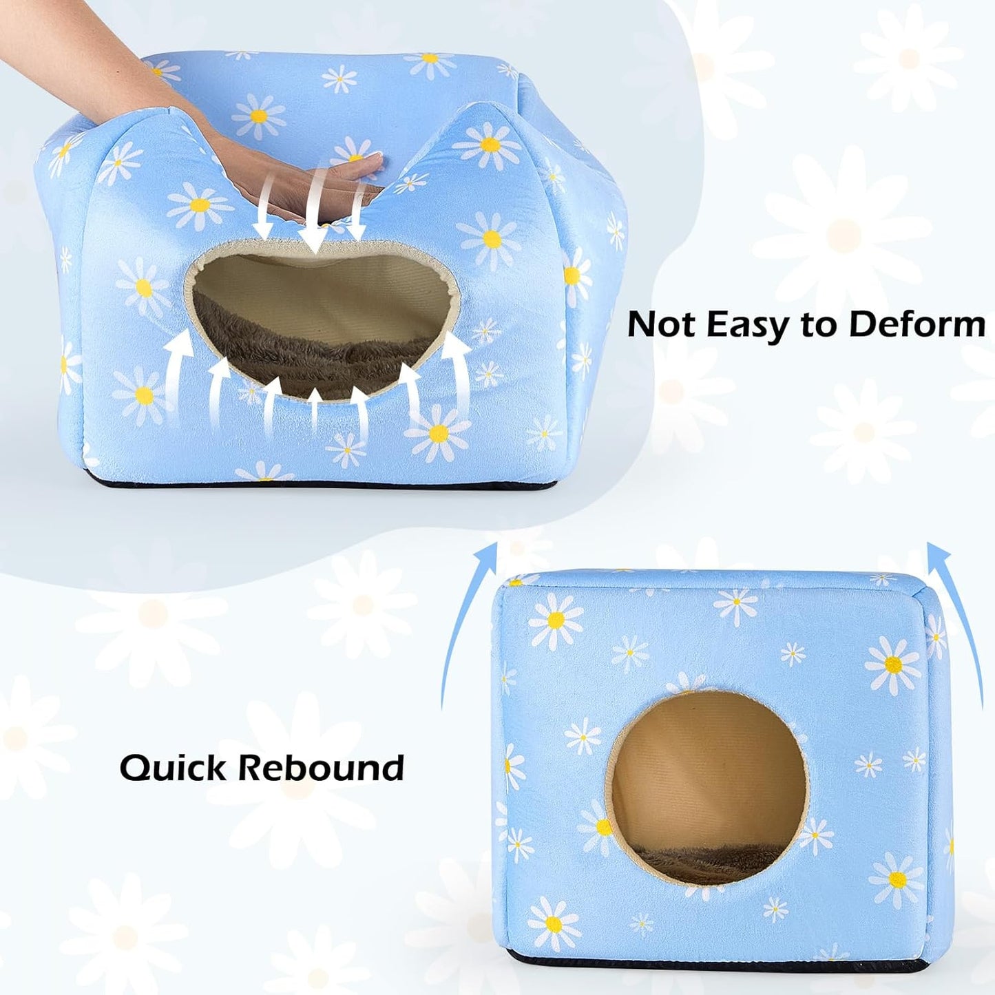 Bienbee Guinea Pig Hideout, Washable Guinea Pigs House Cozy Guinea Pigs Bed for Small Pet Bunny/Rabbit/Hamster/Chinchilla Guinea Pig Accessories Daisy