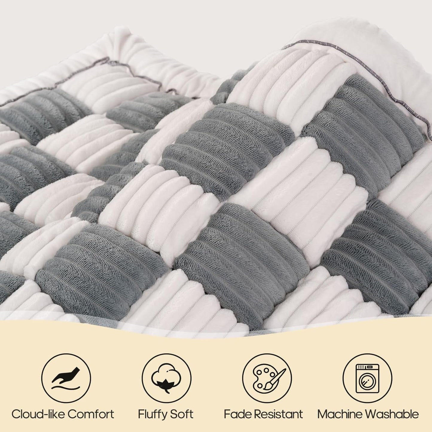 Backseat Pet Bed Mat, Non-Slip Plaid Dog Bed for Car Back Seat, Flannel Backseat Dog Bed, Fit for Backseat Extenders and Trucks SUVs (Bluegrey&White, 24.8x54 inch)