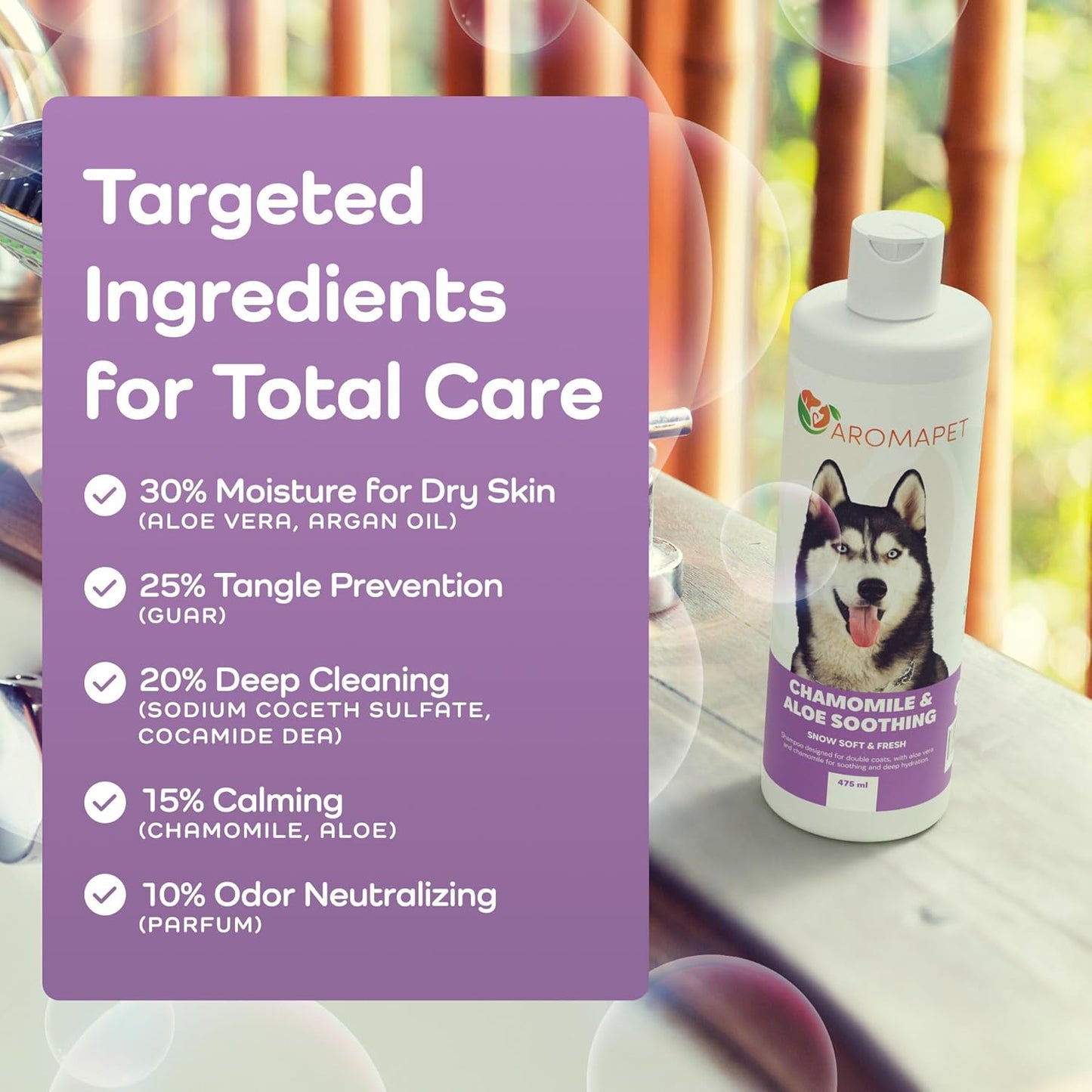 Sensitive Care -Tangle-Free-Silky Shine Softening and detangling Shampoo, Delicate Coat Clean & Odor Control Shampoo – Advanced Shine Formula for Dogs (Huskies, 16 Fluid Ounces)