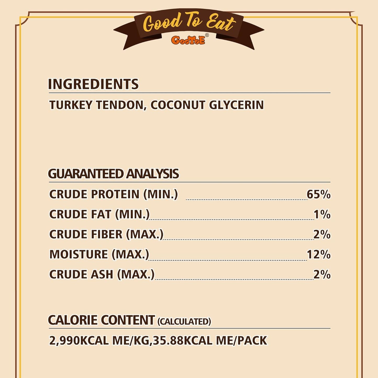 Gootoe Turkey Tendon Dog Treats, Pretzel (S) 6 Pieces per Pack, USA-Sourced Turkey Tendon, Natural Snack, Premium Puppy Chews, Hypoallergenic, Reseal Value Bags, Size for Small Dogs (Pack of 2)