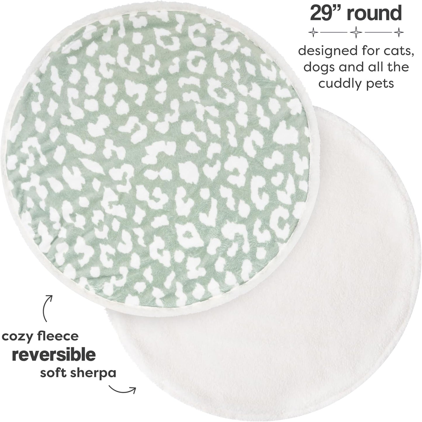 Cat Blanket for Indoor Cats – 29" Soft Sherpa Fleece Pet Throw, Washable Reversible Dog Blanket for Small Dogs, Cats, Kittens, Couch Bed Sofa Car Protector – Sage