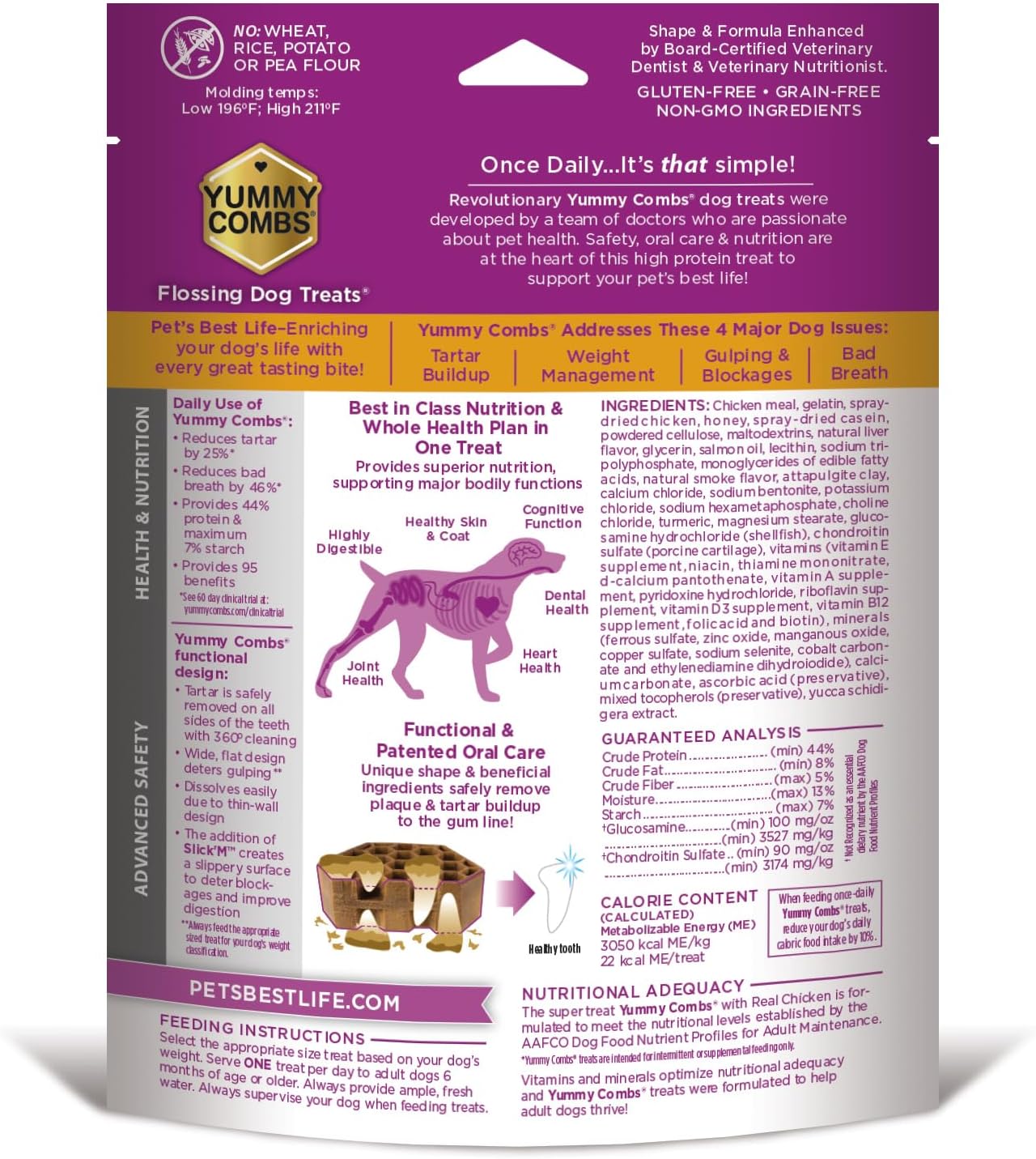 Dog Dental Treats – Vet VOHC Approved, Removes Tartar & Cleans Teeth – Yummy High Protein Chicken Treat for Extra Small Dogs (Mini Pack, 30 Count)