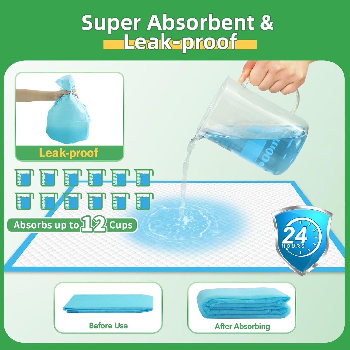 Dog Pads Extra Large 30"x36", 30-Count XXL Puppy Pads, Super Absorbent Pee Pads for Dogs, Disposable Bed Pads for Doggies, Puppies, Thicker X-Large Incontinence Pads for Dogs, Cats, Rabbits