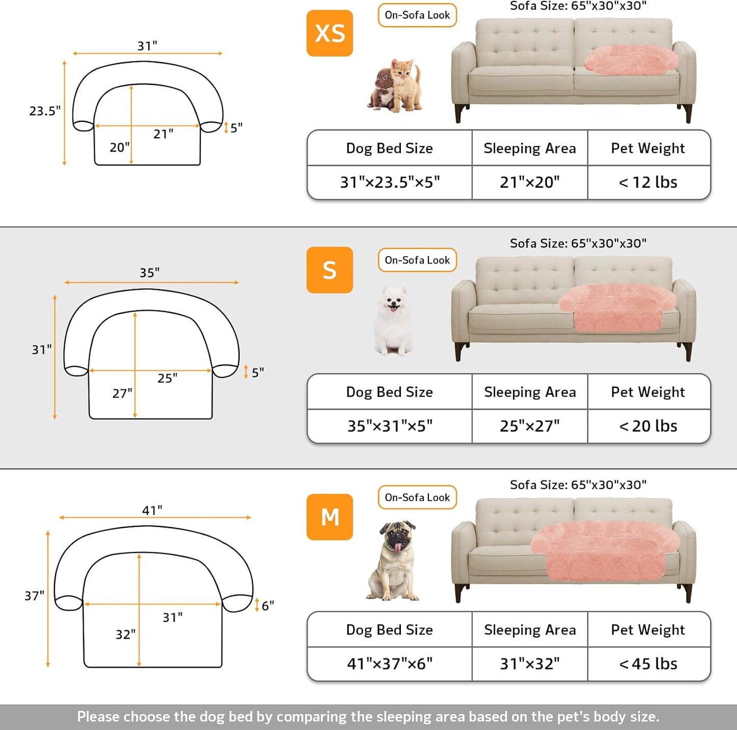 GGIB Calming Dog Bed Fluffy Plush Dog Mat for Furniture Protector with Removable Washable Cover for Large Medium Small Dogs and Cats (Small(35x31x5),Pink)