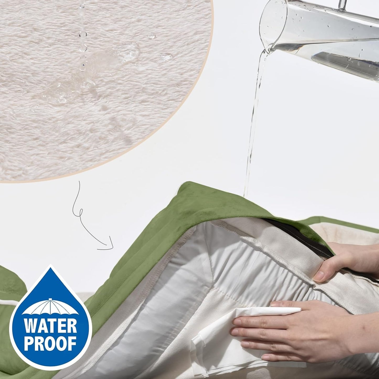 Comfort Expression Small Dog Beds Waterproof Orthopedic Foam Dog Sofa Beds for Small Dogs Comfy Pet Bed with Washable Removable Cover & Non-Slip Bottom(X-Small,Light Green)