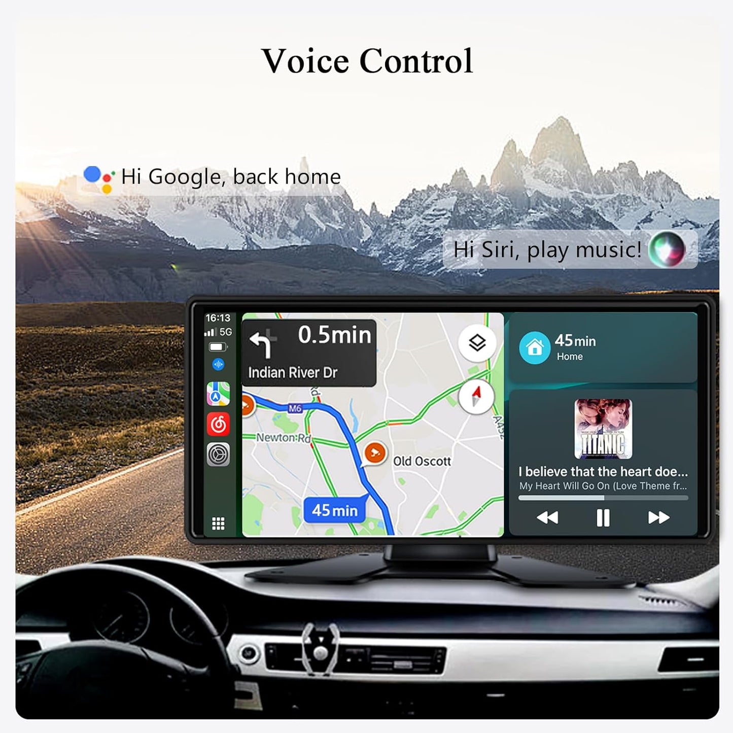 RV Backup Camera with Carplay Android Auto for RV Horse Trailer Semi Box Truck,1080P HD 4 Splits 10.36" Touch Monitor Rear/Side Backup Cameras with Mirror Link FM Waterproof Night Vision DVR Recording