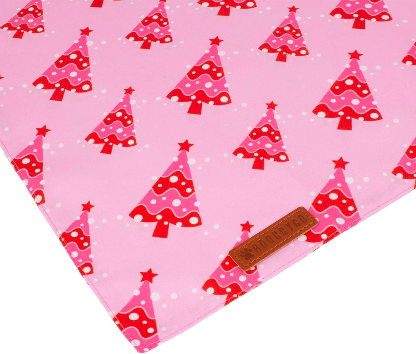 ADOGGYGO Christmas Dog Bandana, Xmas Tree Santa Pet Scarf, Premium Durable Fabric, Adjustable Fit Female Pet Christmas Bandanas for Small Dogs Puppies (Small)