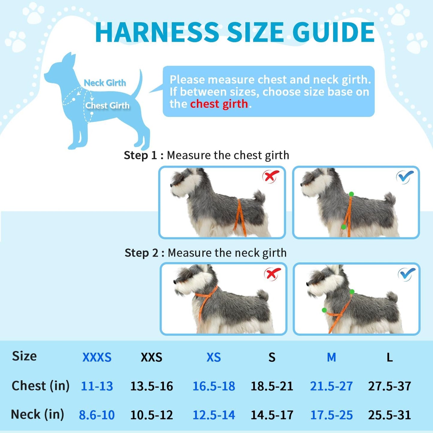 Lukovee Dog Seat Belt for Car, Adjustable Dog Car Harness for Large Medium Small Dogs, Soft Padded & Breathable Mesh Dog Seatbelt with Car Strap and Carabiner(Light Blue Double Clip,XXX-Small)