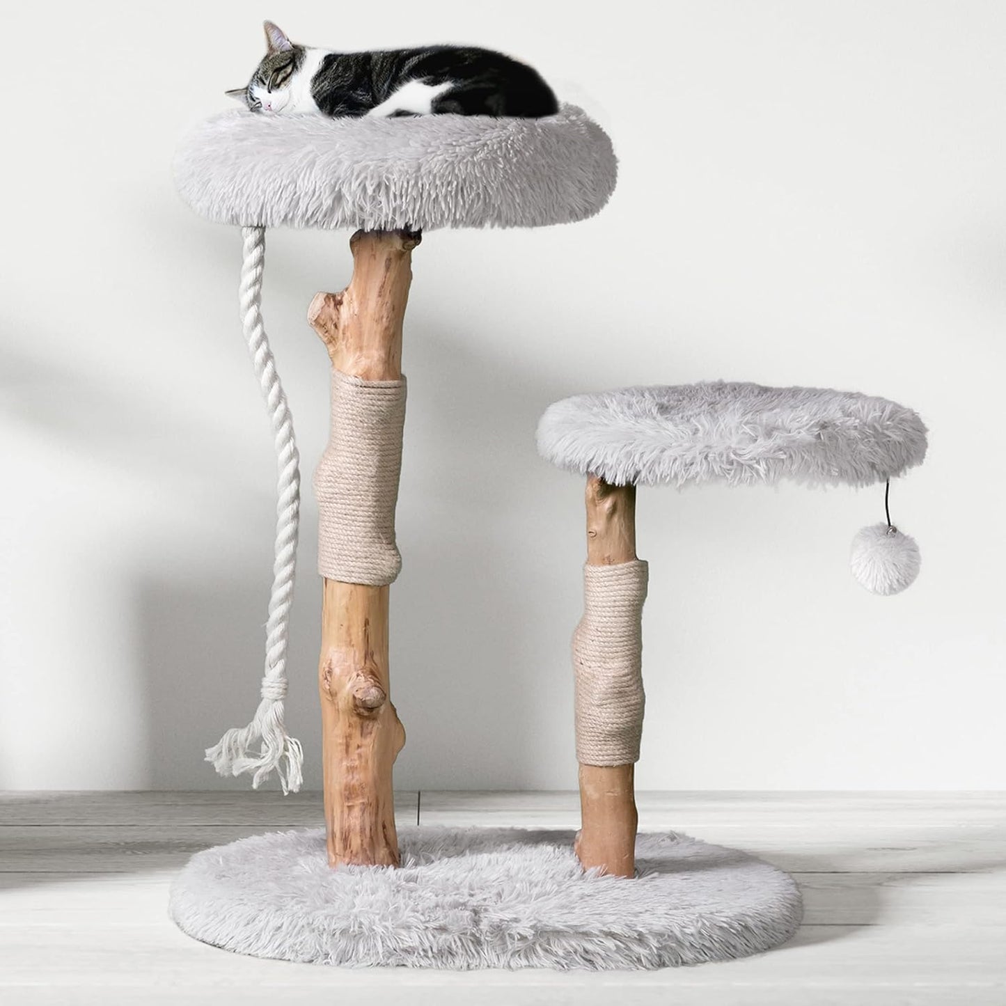 MAU Modern Cat Tower - Wooden Cat Scratching Tree & Condo - Luxury Collection - Cat Lovers Gift
