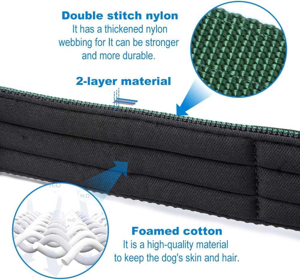 TSPRO Tactical Dog Collar 1.5 Inch Wide Thick Dog Collars with Heavy Duty Metal Buckle, Durable, Strong, Adjustable for Medium to Large Dogs (Blue L)