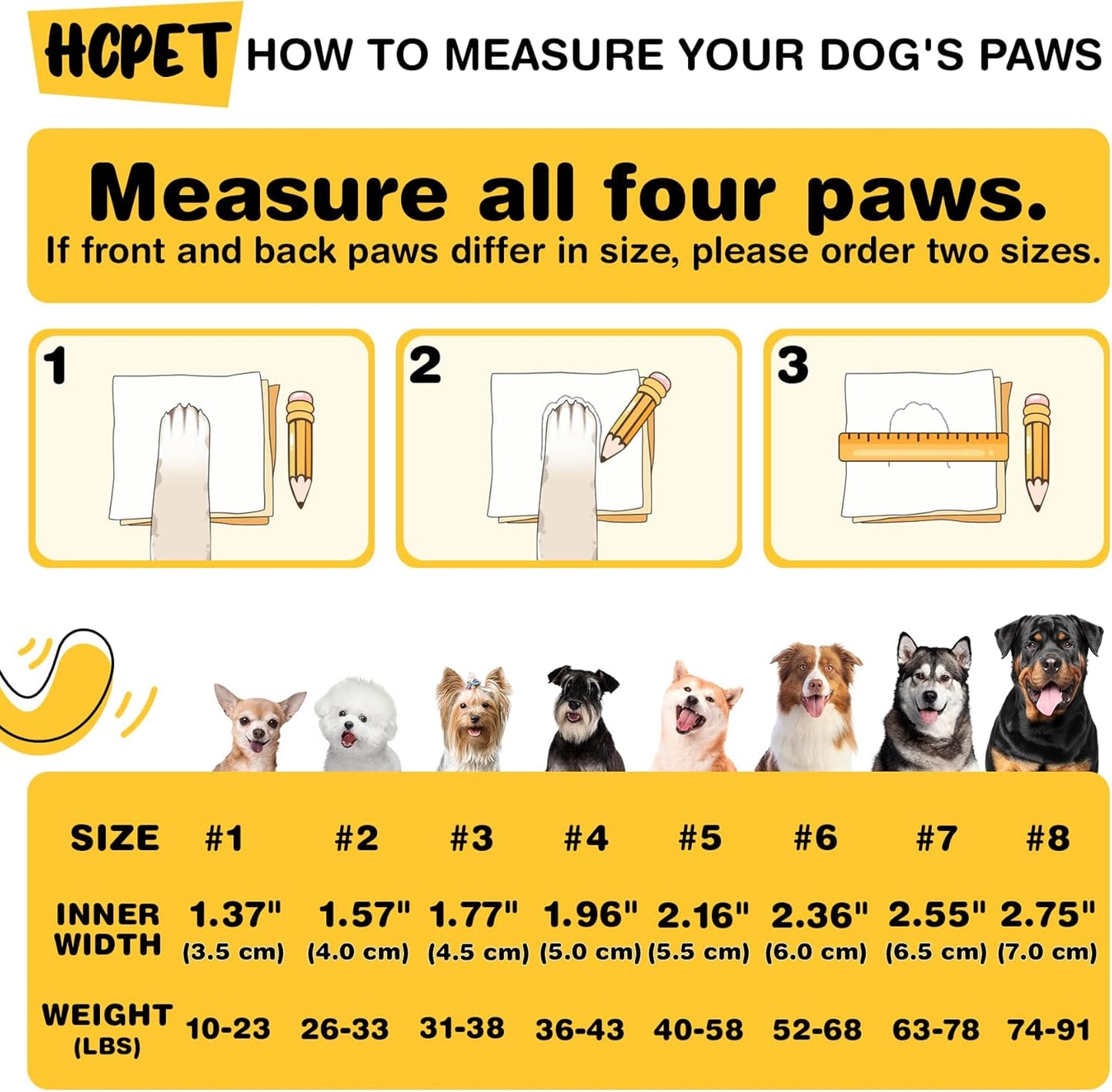 Hcpet Dog Shoes for Large Dogs, Breathable Dog Booties for Small Medium Dogs, Anti-Slip Dog Boots & Paw Protectors for Hot Pavement Winter Snow Hiking with Reflective Straps Orange Size 3