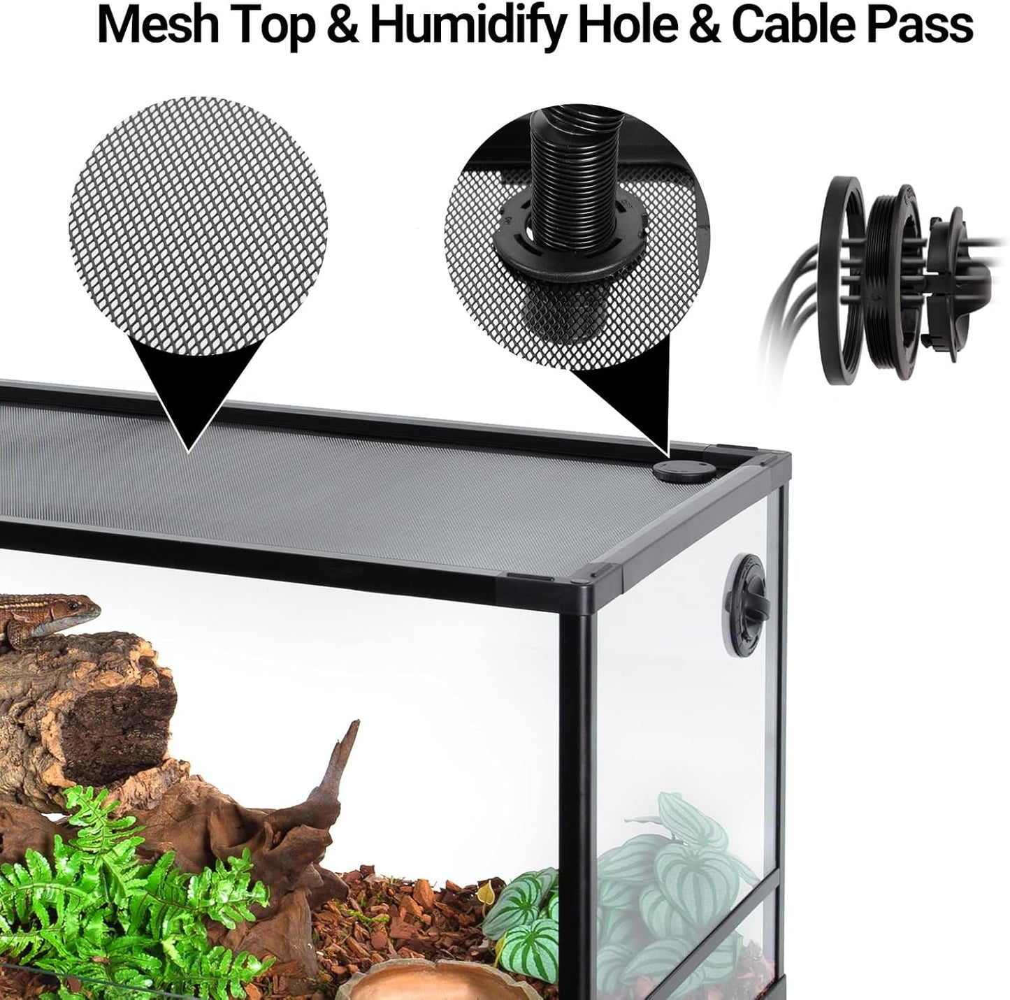 Double Stacked Reptile Tank, 24" x 18" x 44" Tall Reptiles Terrarium, Front Opening, Full Vision, Knock Down, 2 Pack 34 Gallon Glass Cage for Reptile, Bearded Dragon, Lizard, Snake, Gecko