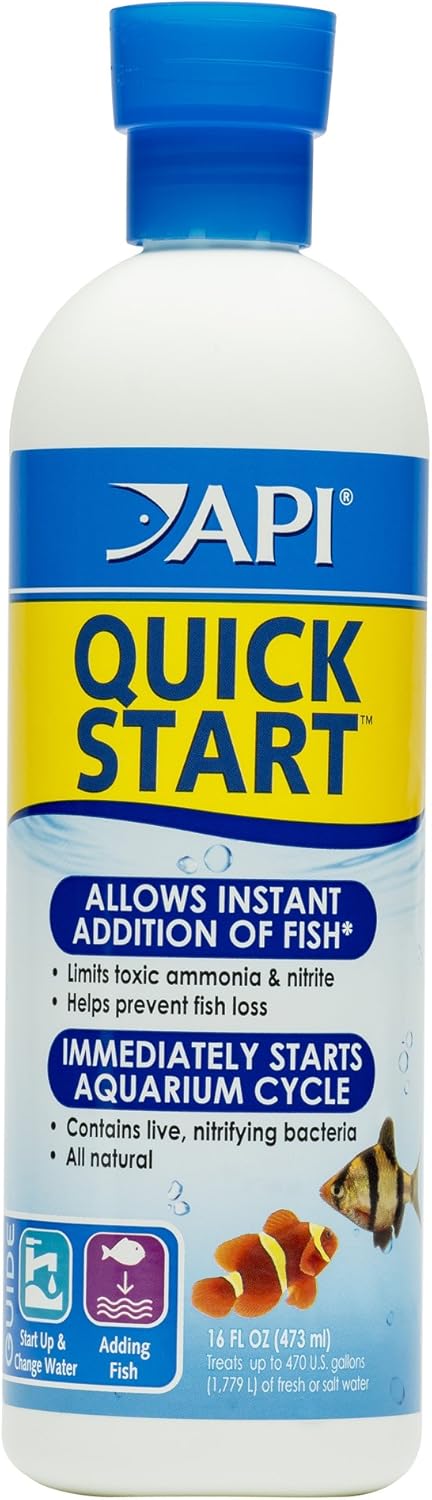 API QUICK START Freshwater and Saltwater Aquarium Nitrifying Bacteria and API TAP WATER CONDITIONER Aquarium Water Conditioner Bundle