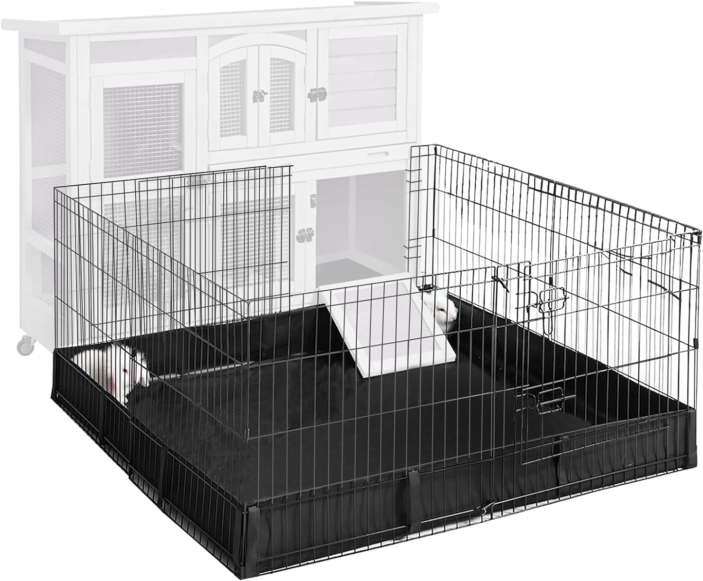 Aivituvin Pet Playpen Guinea Pig Cage Small Animal Rabbit Exercise Pen with Waterproof Floor Liner - Extension Playpen ONLY