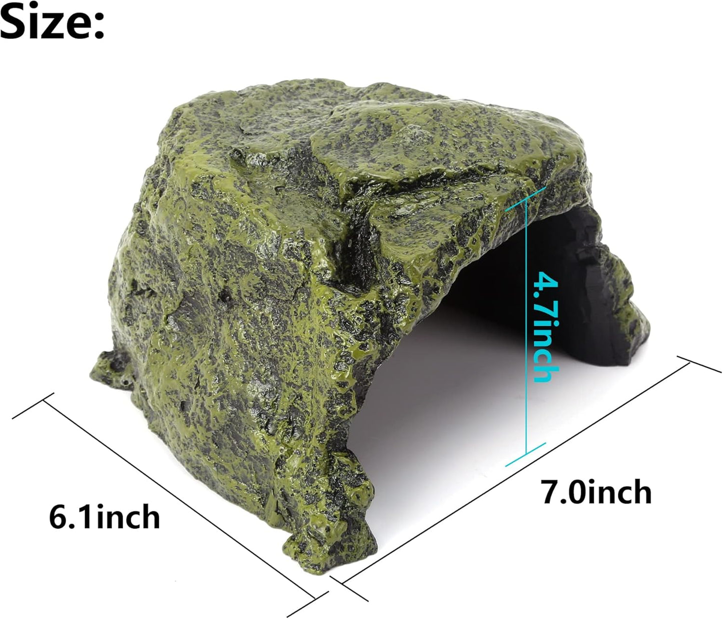 Reptile Rock Hide Cave - World 9.99 Mall Reptile Rock Hide Habitat Decoration|Natural,Non-Toxic, Made of Resin | Hideout for Small Lizards, Turtles, Reptiles, Amphibians,Fish