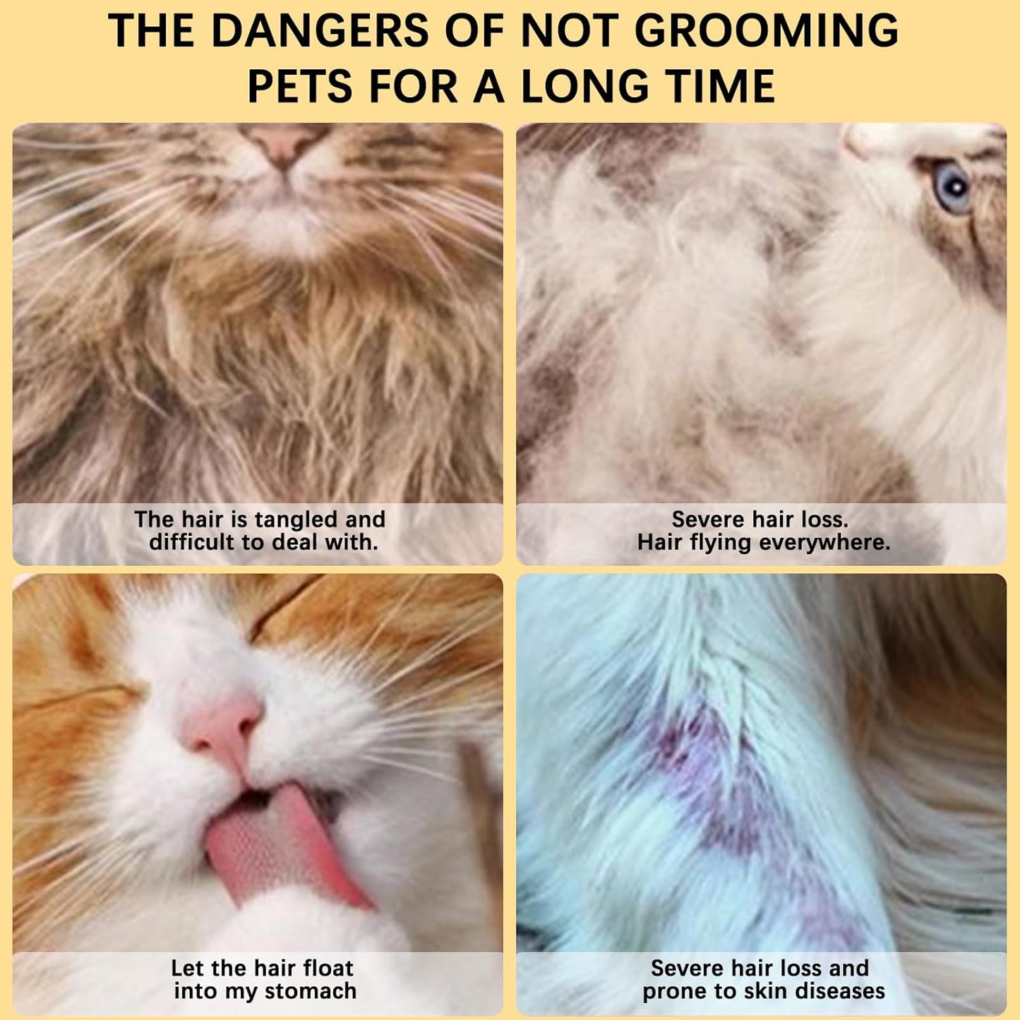 Pet Steam Brush Dog Four in One Multi-Purpose Cat Steam Brush Has Self-Cleaning Function Anti Static Massage Cleaning and Shedding Innovative Spray Function is Ideal for Cats and Dogs