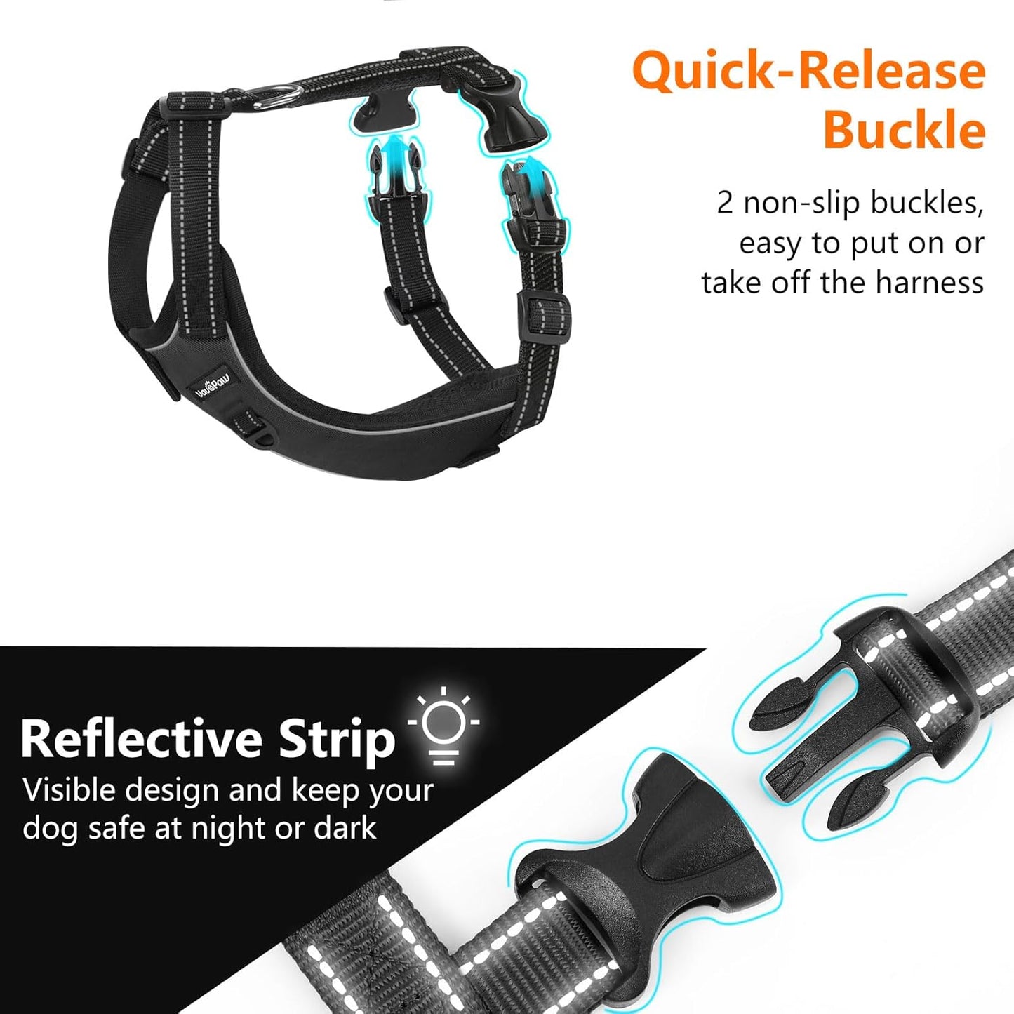 Dog Seat Belt Harness for Car, Dog Car Harness Adjustable Mesh Breathable & Dogs Seatbelt Safety Tether with Elastic Bungee for Small Medium Large Pets(Carbon Black, M)