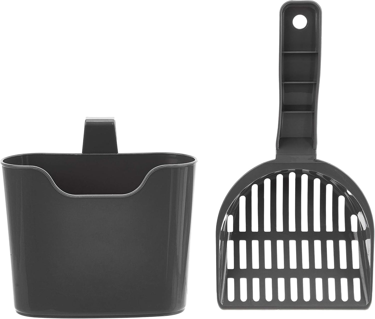 Amazon Basics Durable Litter Scoop for Cat Litter Box, with Holder, Efficient Scooper