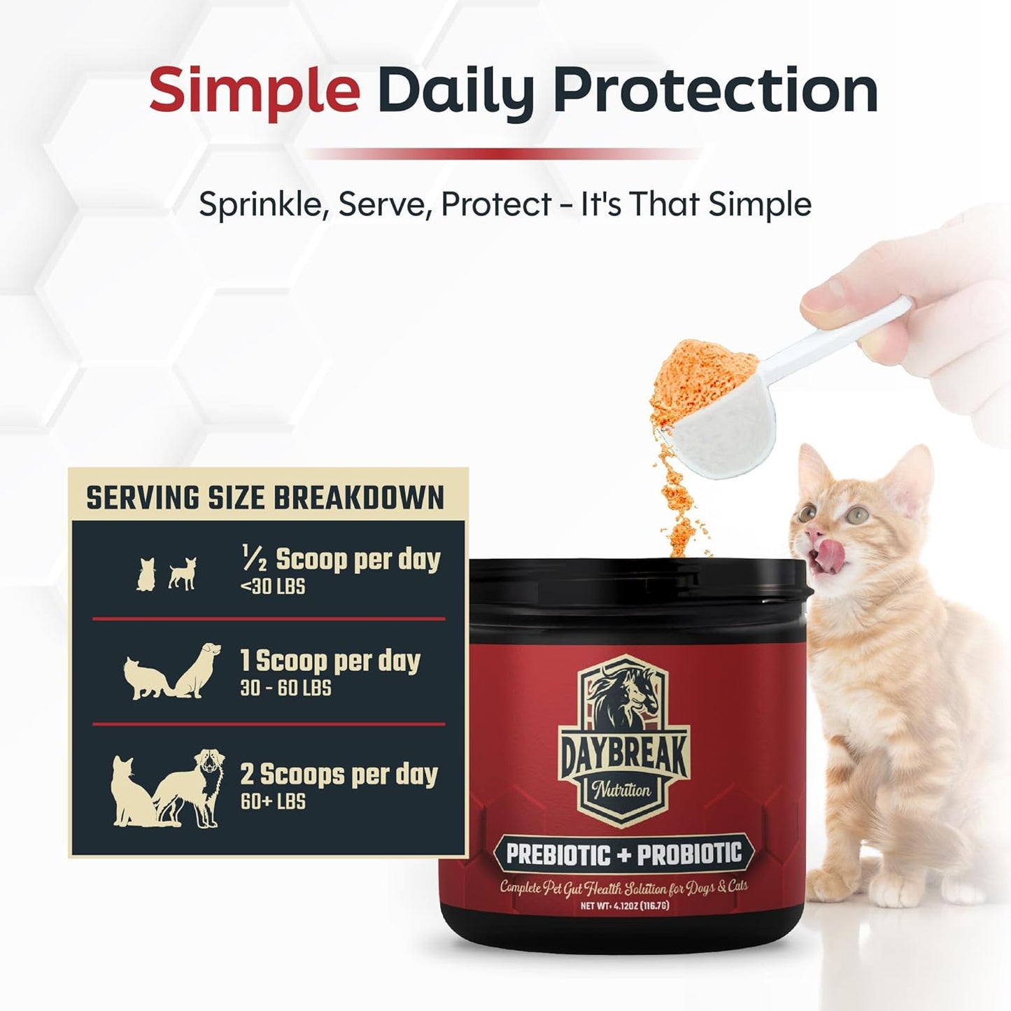 Probiotics for Cats & Dogs - 6 Billion CFU Prebiotic & Probiotic Powder - 8 Strains Pet Digestive Support - Gut Health Supplement with Flaxseed & Pumpkin - 30 Day Supply with Scoop