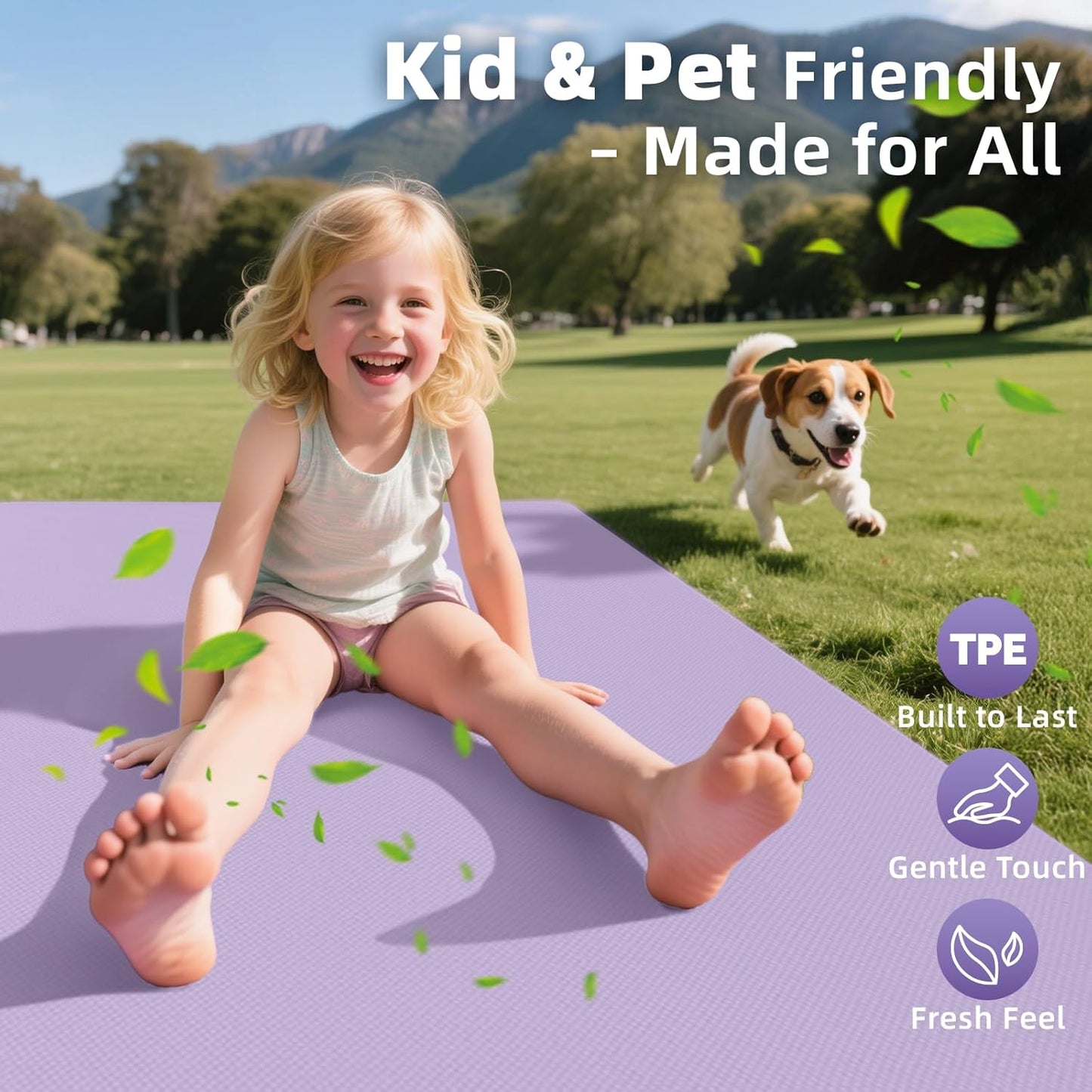 Extra Large Yoga Mat - 72"x35", 72"x48", 78"x57" - Wide TPE Exercise Mat for Home, Stretching, Couples & Family Workouts - 6-12mm Thick, Non-Slip & Waterproof - with Carry Bag and Straps