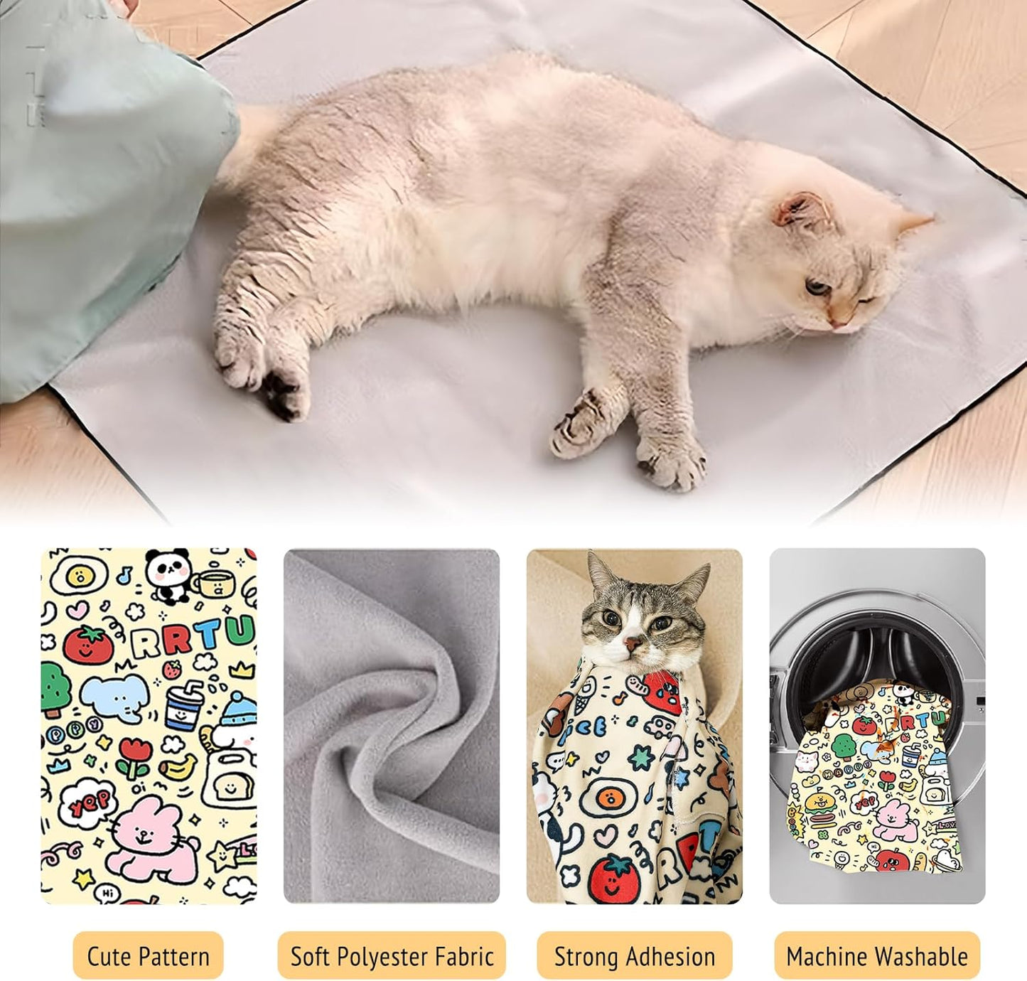21.7" Cat Grooming Wrap,Self-Adherent Cat Wrap for Cutting Nails,Anti-Escape Pet Swaddle for Medicine,Teeth Brushing,Ear Cleaning(Within 6lbs)