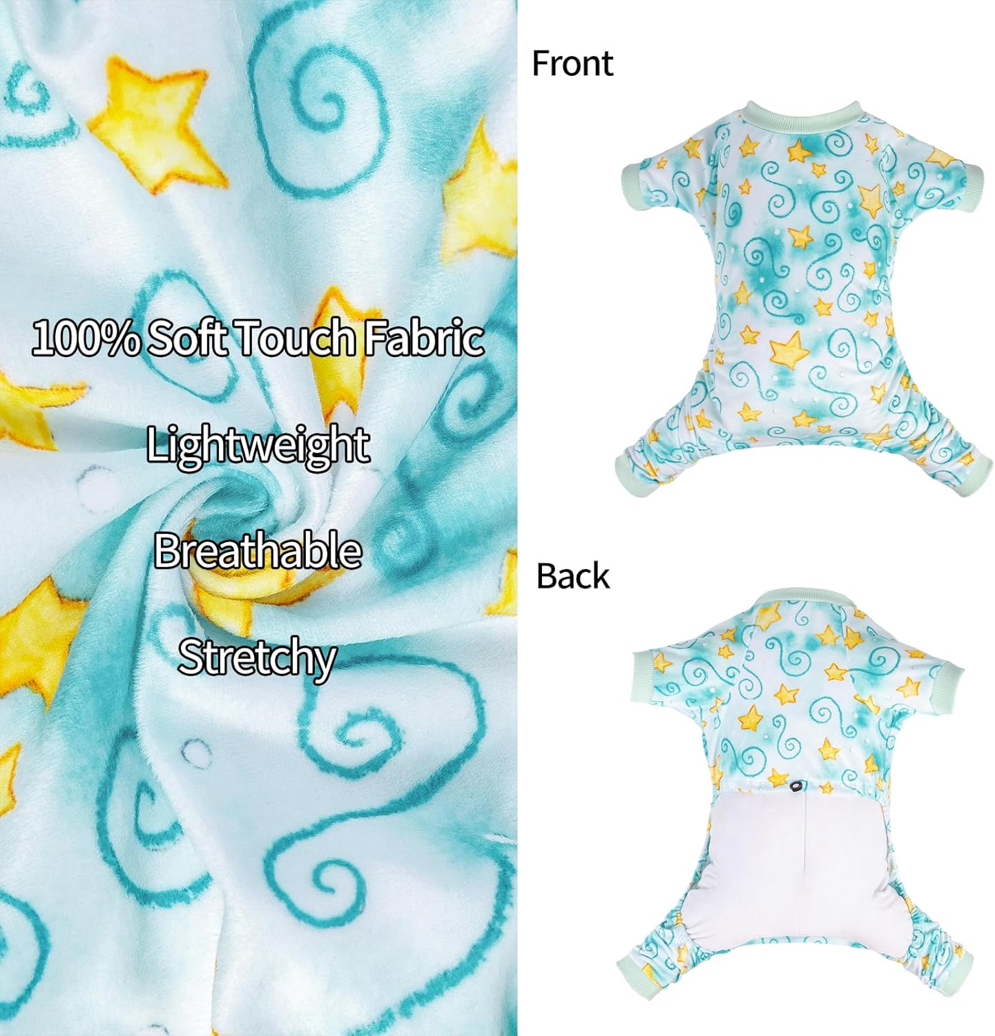 CuteBone Small Dogs Outfit Soft Puppy Onesies Pjs Dog Pajamas Pet Coat Cat Apparel Comfy Doggie Jumpsuit Bodysuit for All Seasons P279M