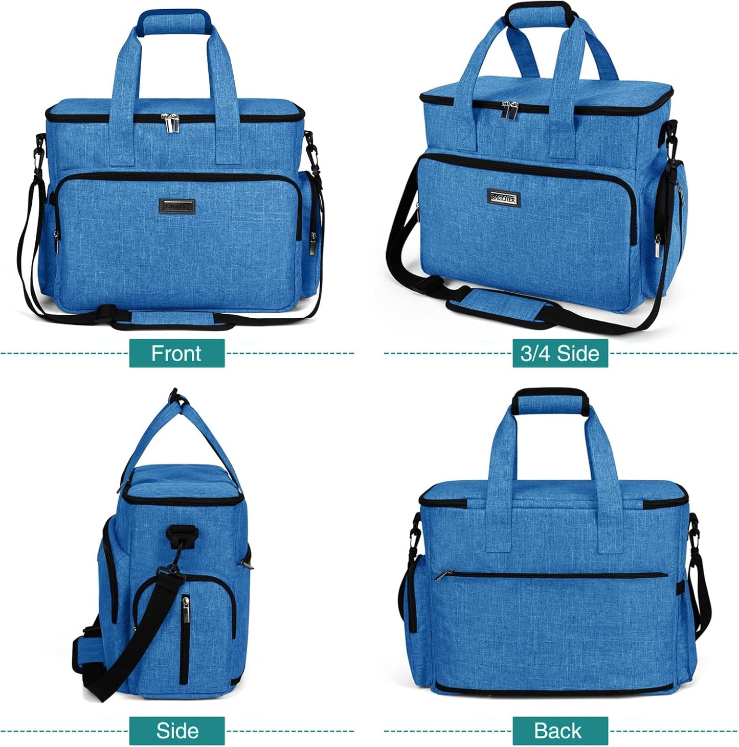 BAGLHER Dog Travel Bag, Pet Travel Bag (ALL Pet Travel Supplies), With 2 Pet Food Containers and 2 Collapsible Silicone Bowls; Essential Kits for Pet Travel Blue