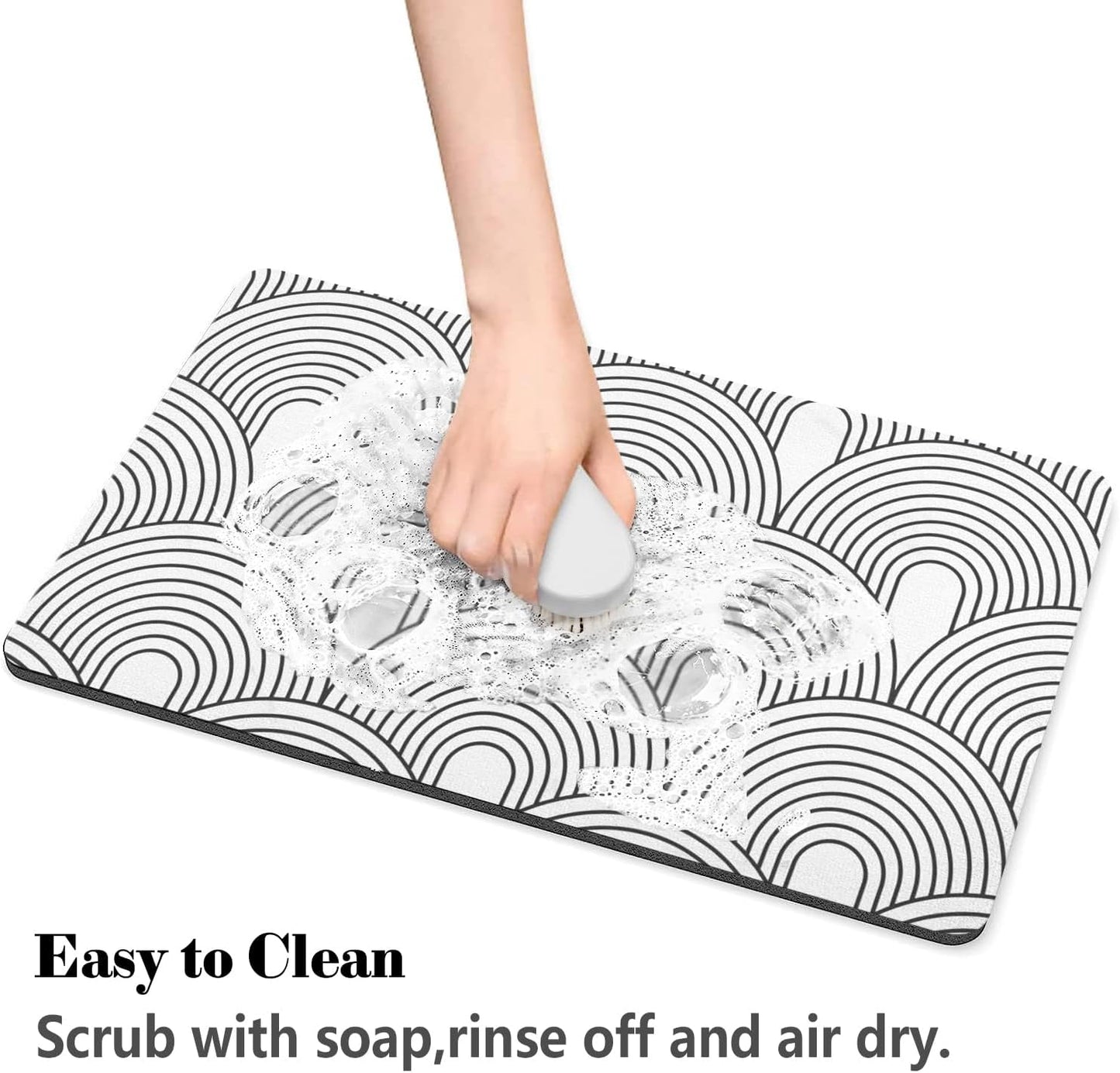 Dog Food Mats for Floors Absorbent, Pet Cat Food Mat - Quick Dry Dog Bowl Mats for Food and Water, Eco-Friendly Boho Pet Supplies