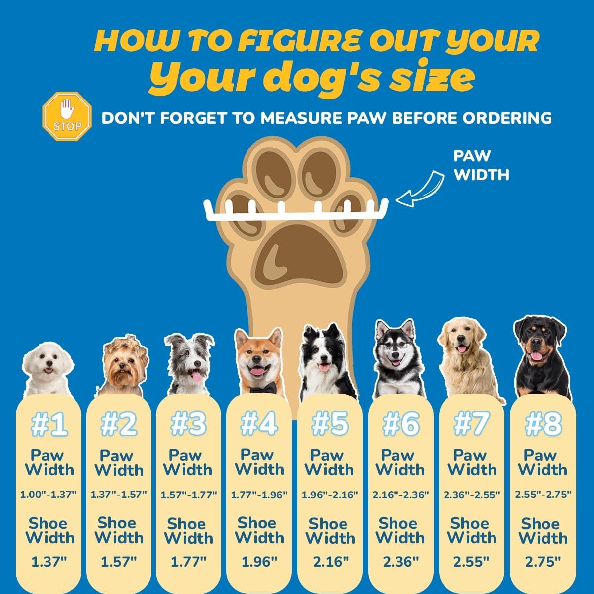 Dog Shoes for Large Dogs, Medium Dog Boots & Paw Protectors for Hardwood Floors, Outdoor Dog Booties for Hot Pavement Winter Snow Hiking, Waterproof Dog Shoes with Reflective Strips Size 8