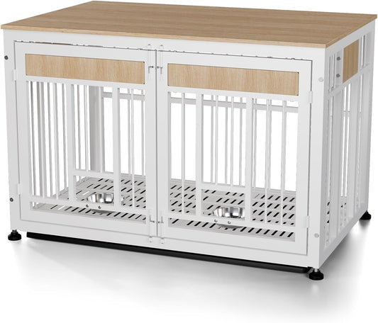 Heavy Duty Dog Crate Furniture for Large Dog, 48 Inch Decorative Pet House End Table, Extra Large Wooden Cage Kennel Furniture Indoor