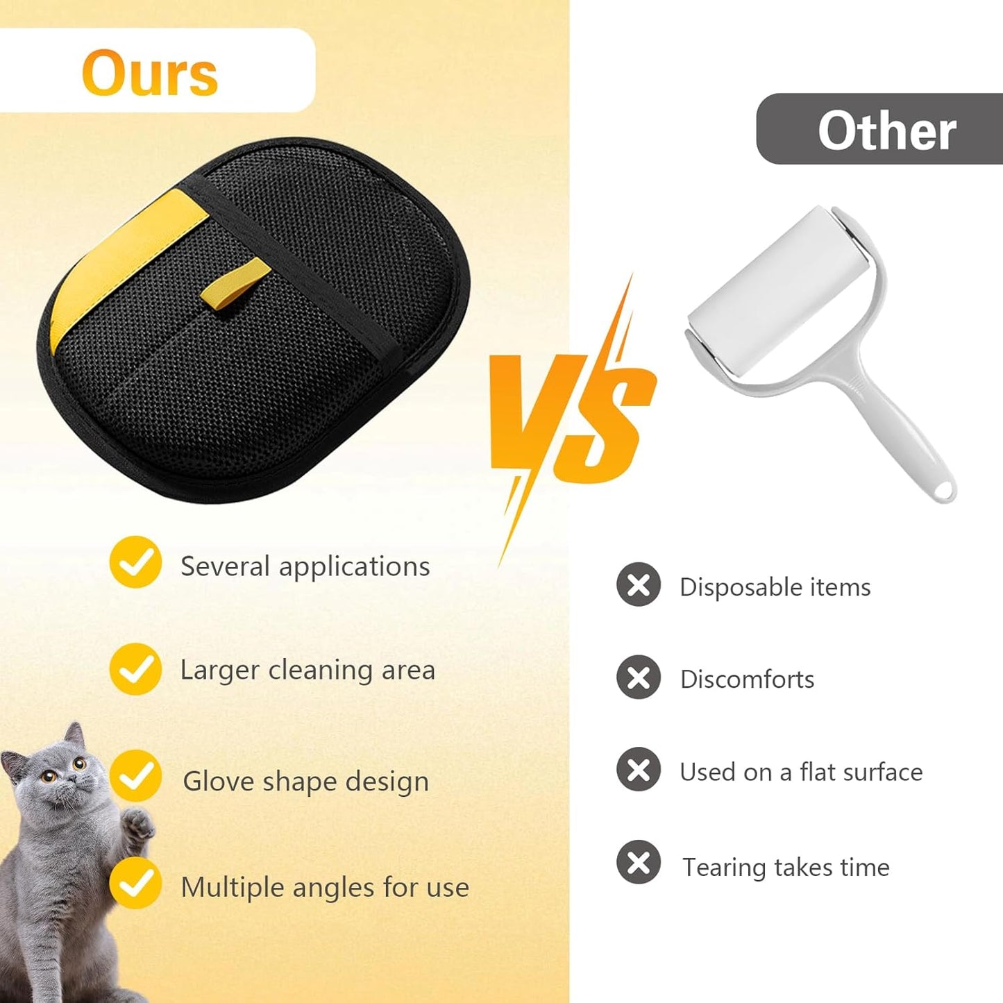 Pet Hair Removal Gloves, 2025 pet Hair Remover, electrostatic Gloves pet Hair, pet Grooming Gloves, cat and Dog Hair Remover, Reusable Pet Hair Remover Tool for Clothing, Couch, Carpet, Car Seat