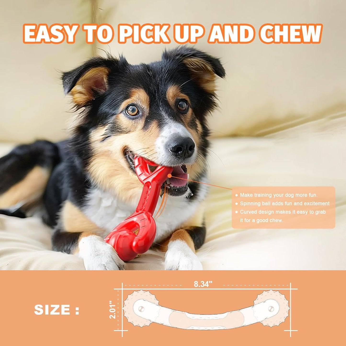 Indestructible Dog Toys for Aggressive Chewers - Heavy-Duty Chew Bones with Real Vanilla Flavor, Interactive & Durable Toys for Medium/Large Dogs to Relieve Boredom