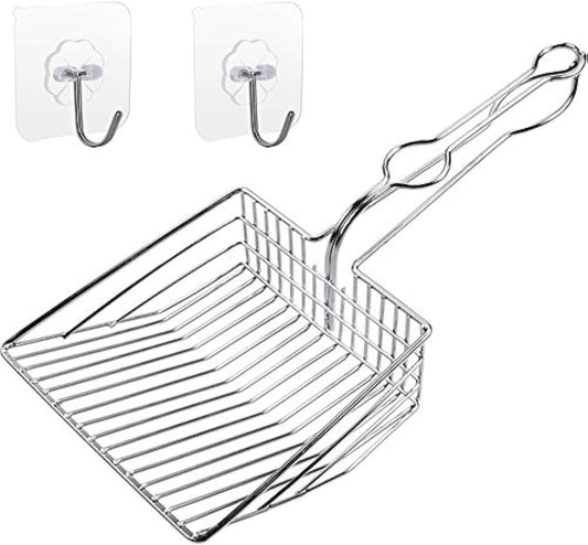 All Metal Litter Scoop, Solid Metal Sifter, Cat Litter Scoop Metal Jumbo, Cat Urine Scoop, Litter Scooper with Holder, Litter Scooper Holder, Jumbo Cat Litter Scoop Sifter Scooper Holder