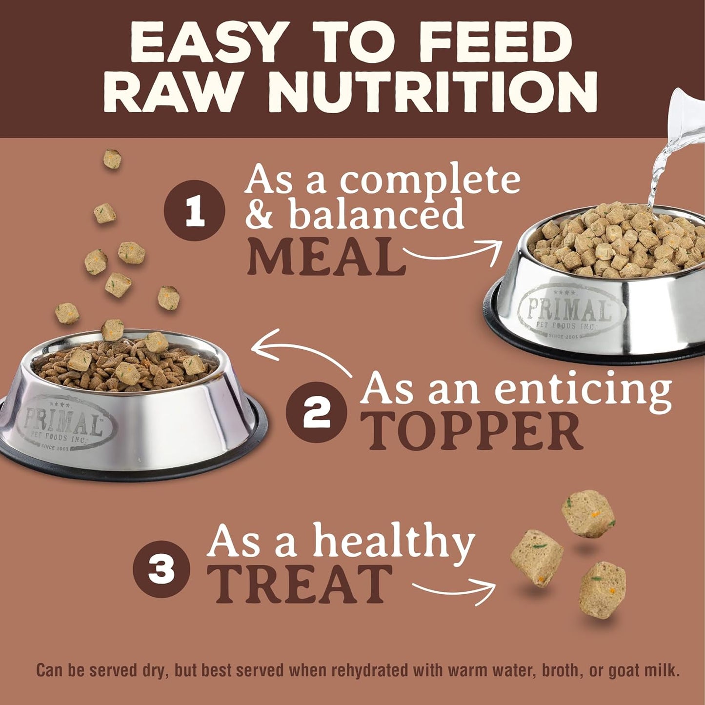 Primal Freeze Dried Dog Food, Pronto Mini Nuggets, Pork; Scoop & Serve, Complete & Balanced Meal; Also Use As Topper or Treat; Premium, Healthy, Grain Free, High Protein Raw Dog Food (16 oz)