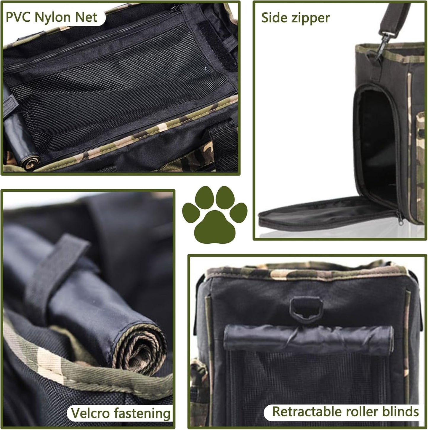 Cat Carrier Bag, Foldable Pet Bag Airline Approved, Pet Travel Carrier for Medium Cats Small Cats Dogs, Sturdy Transport Carriers Long Trips(Grey)