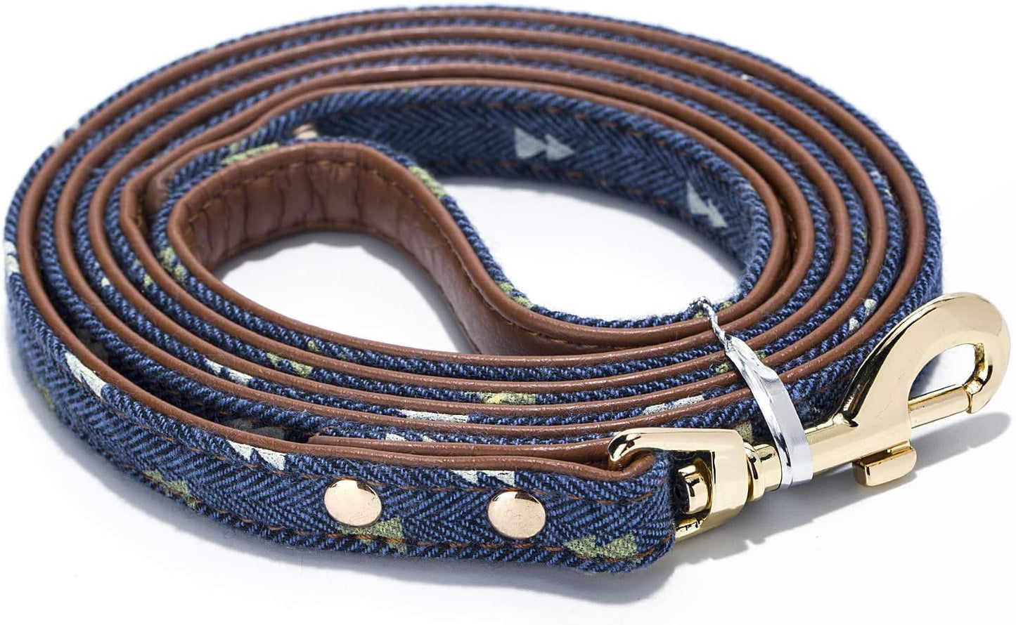 Puppy Leash for Small Dogs Cute Leather Navy Leashes (Leash-Navy)