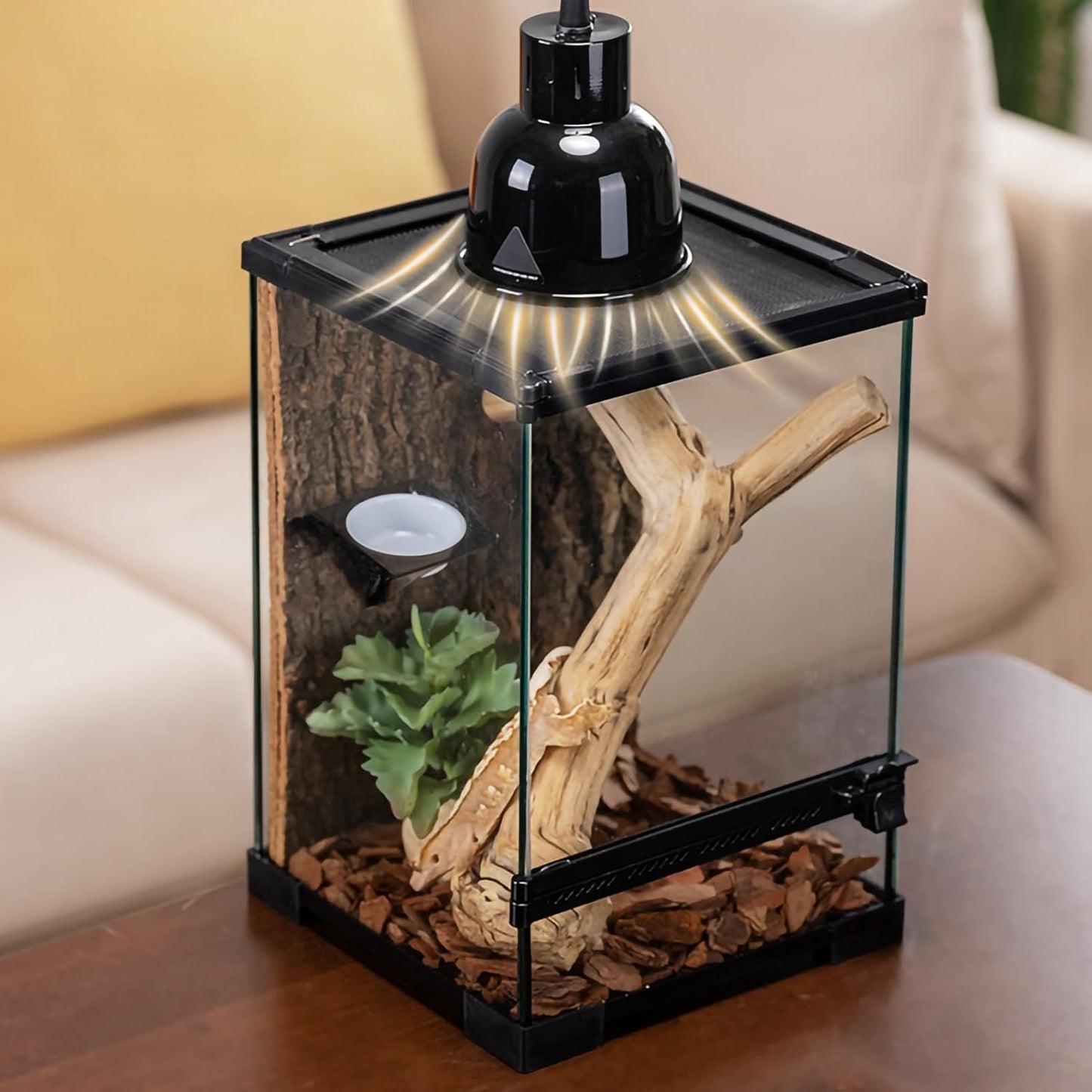 SARUFO Reptile Terrariums Tank (10 PCS) Front Opening Door 8"x8"x12" Amphibian Tank Starter Kit, Suitable for Small Reptiles Such as Geckos, Snakes, Lizards, Chameleons, Serpents