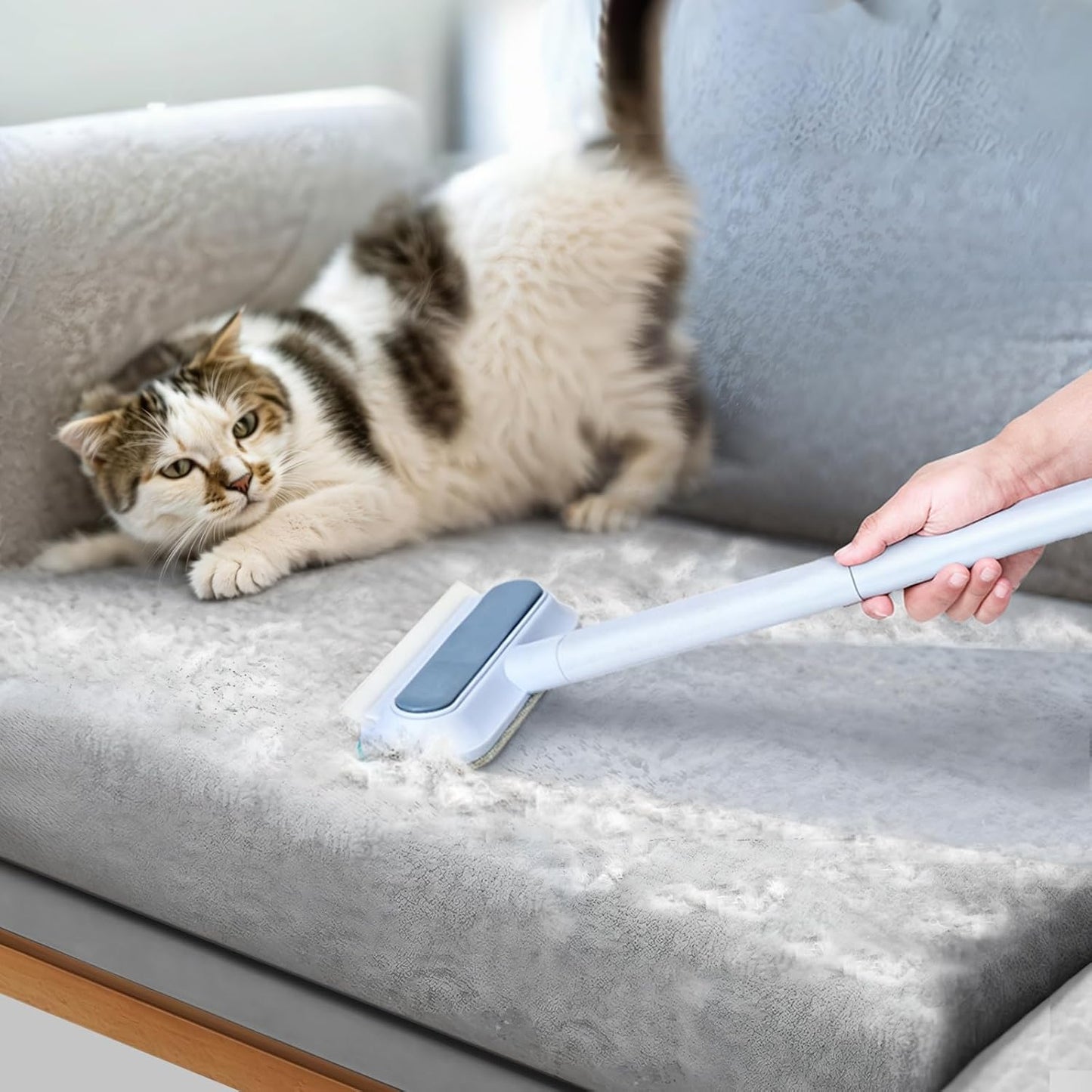 Multifunctional Pet Hair Remover,2 Pcs Carpet Scraper,4 in 1 Dog Hair Remover, Reusable Cat Hair Remover for Dog and Cat,Adjustable Lint Brush for Carpet,Sofa,Bedding,Clothes and Furniture,Blue