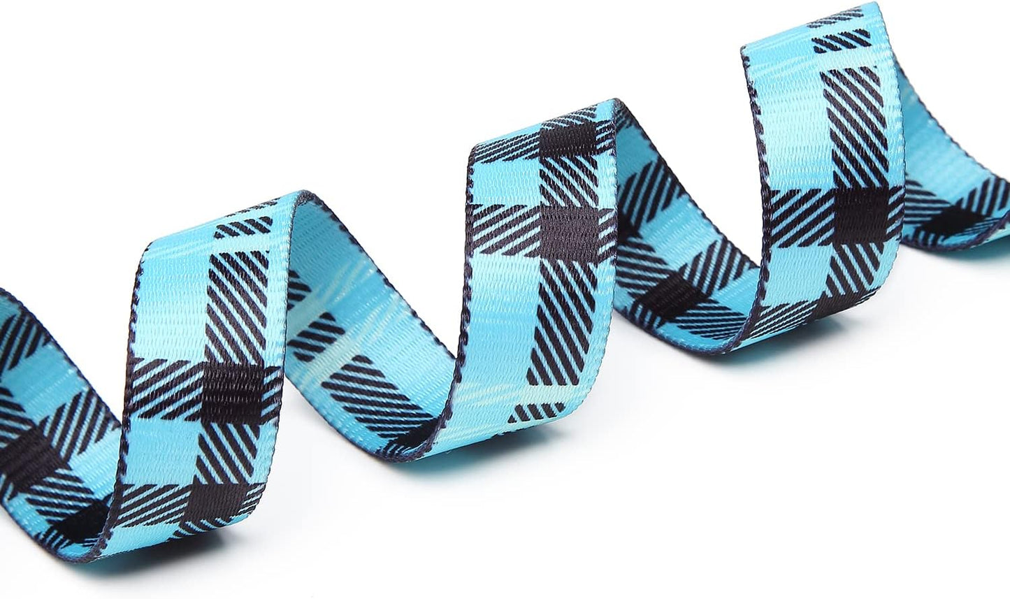 Mercano Adjustable Dog Collar - Special Design Patterns, Soft Nylon Comfortable Durable Pet Collar for Small Medium Large Dogs (L, Blue Plaid)