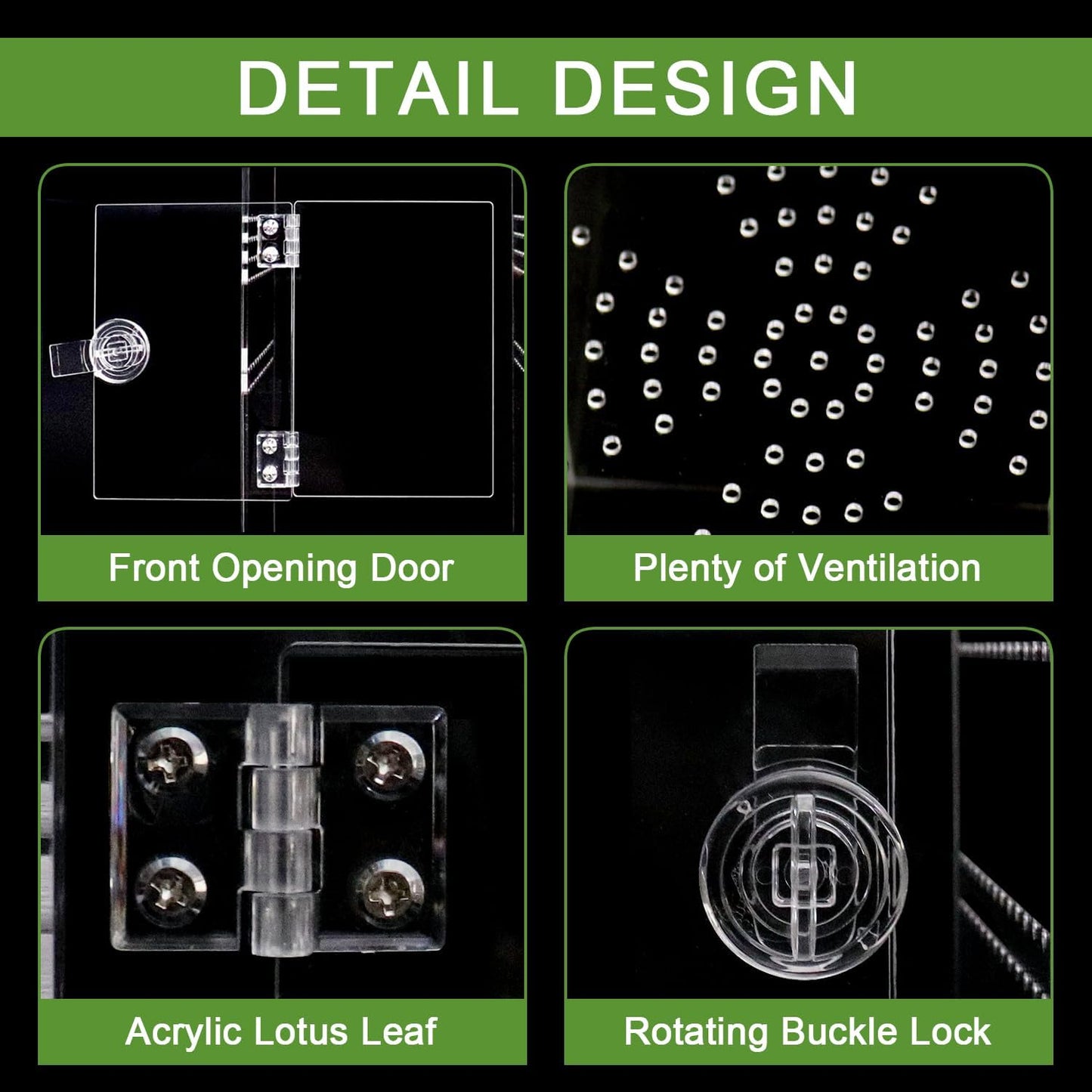 Spider Terrarium Kit, Jumping Spider Enclosure with Hideout, Rope Bridge, Ledge Ladder, Micro Habitat Terrarium for Small Tree Dwelling Reptiles, Arboreal Tarantula Enclosure (6x6x12 Inches)