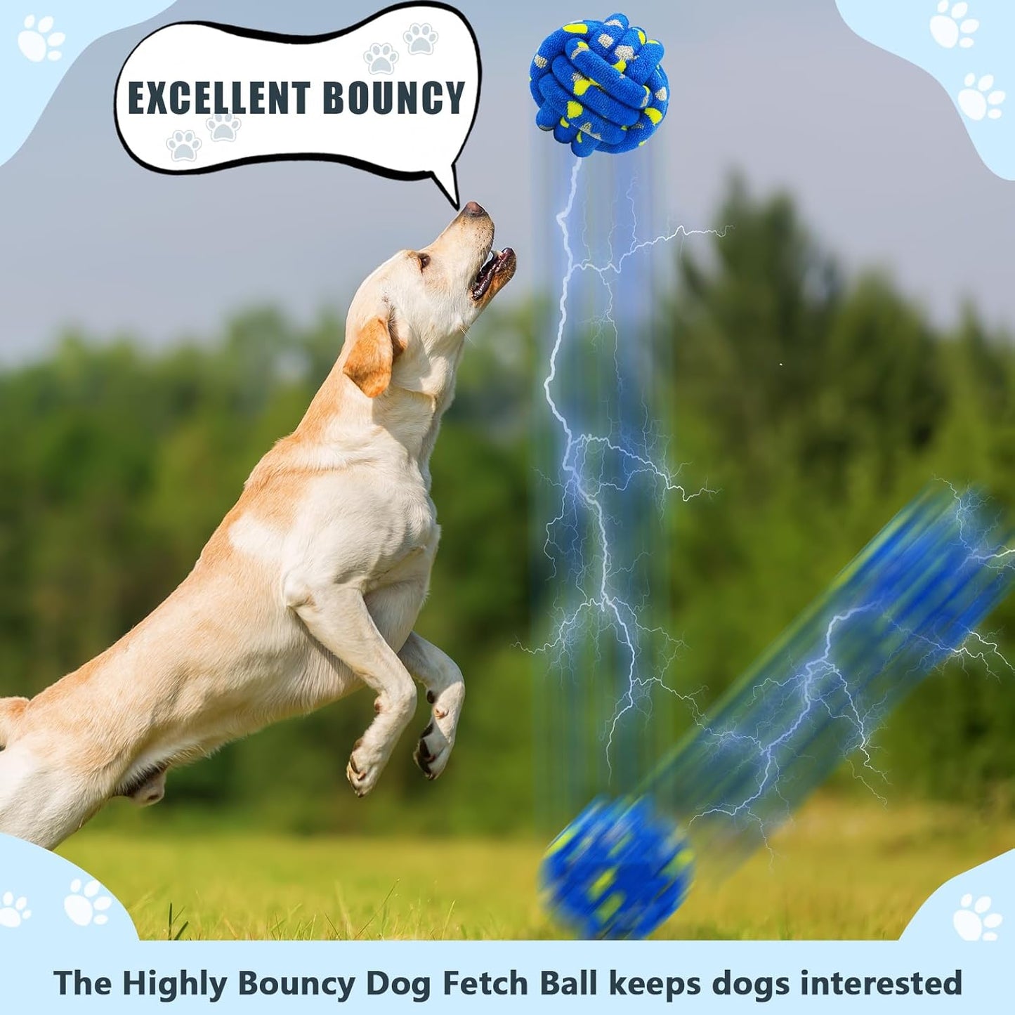 Dog Balls Tennis Ball Toys Dog Toy for Aggressive Chewers Indestructible Teething Chew Toys Water Toy Fetch Ball for Dogs (2 Pack)