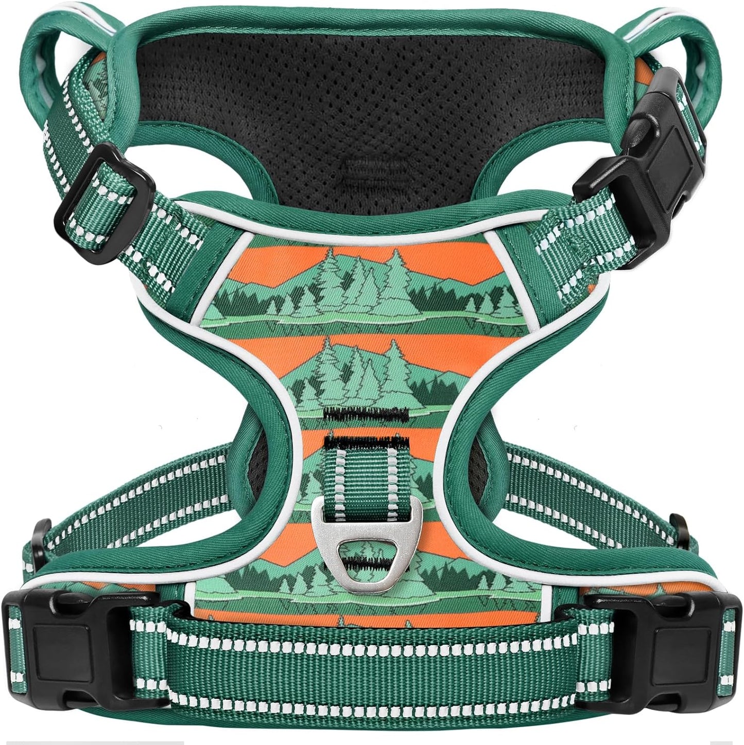 Timos No Pull Dog Harness,No Choke Front Clip Dog Reflective Harness,Adjustable Soft Padded Pet Vest with Easy Control Handle for Small Dogs,Wilderness,S