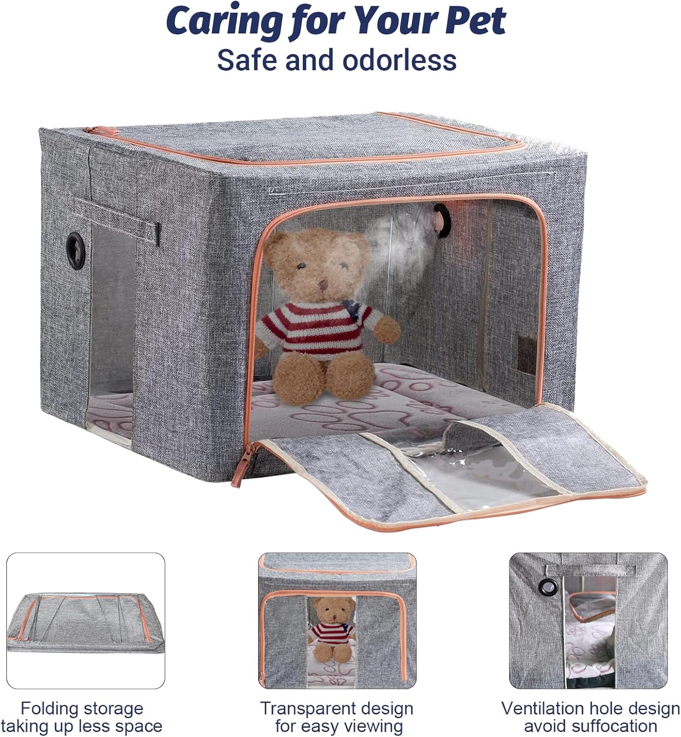 Puppy Incubator, Pet Atomization Oxygen Box, Incubator for Kitten and Puppies, Pet Nncubator with Nebulization Kit and Pets Blanket 100L