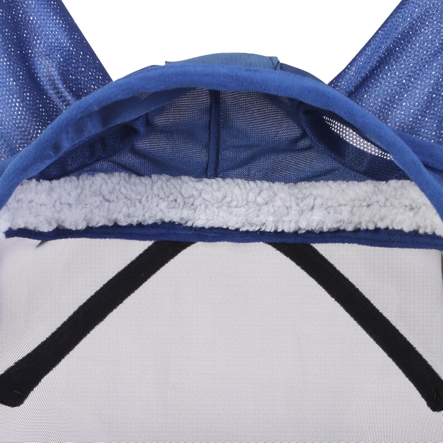 Harrison Howard CareMaster Pro Luminous Horse Fly Mask Large Eye Space Standard with Ears UV Protection for Horse Navy M Cob