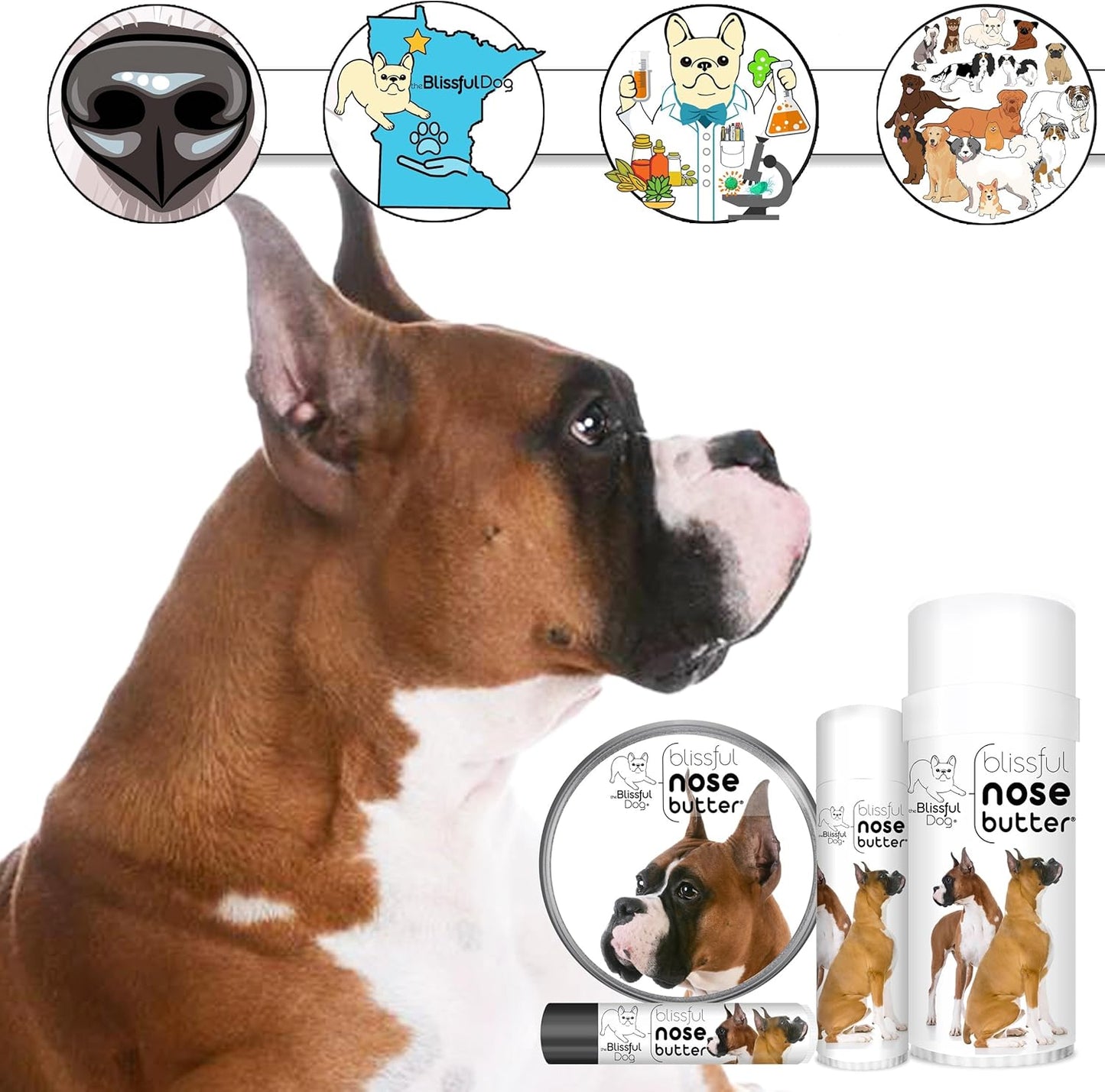 The Blissful Dog Show Boxer Unscented Nose Butter, 2 oz Tube