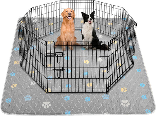 Aitmexcn Washable Puppy Dog Pee Pad, 2PCS 100% Waterproof Whelping Training Mat for Puppy/Senior Dog, Fast Drying Reusable Puppy Pads for Indoor, Outdoor and Car Travel- 48'' x 48'' - Llight Gray