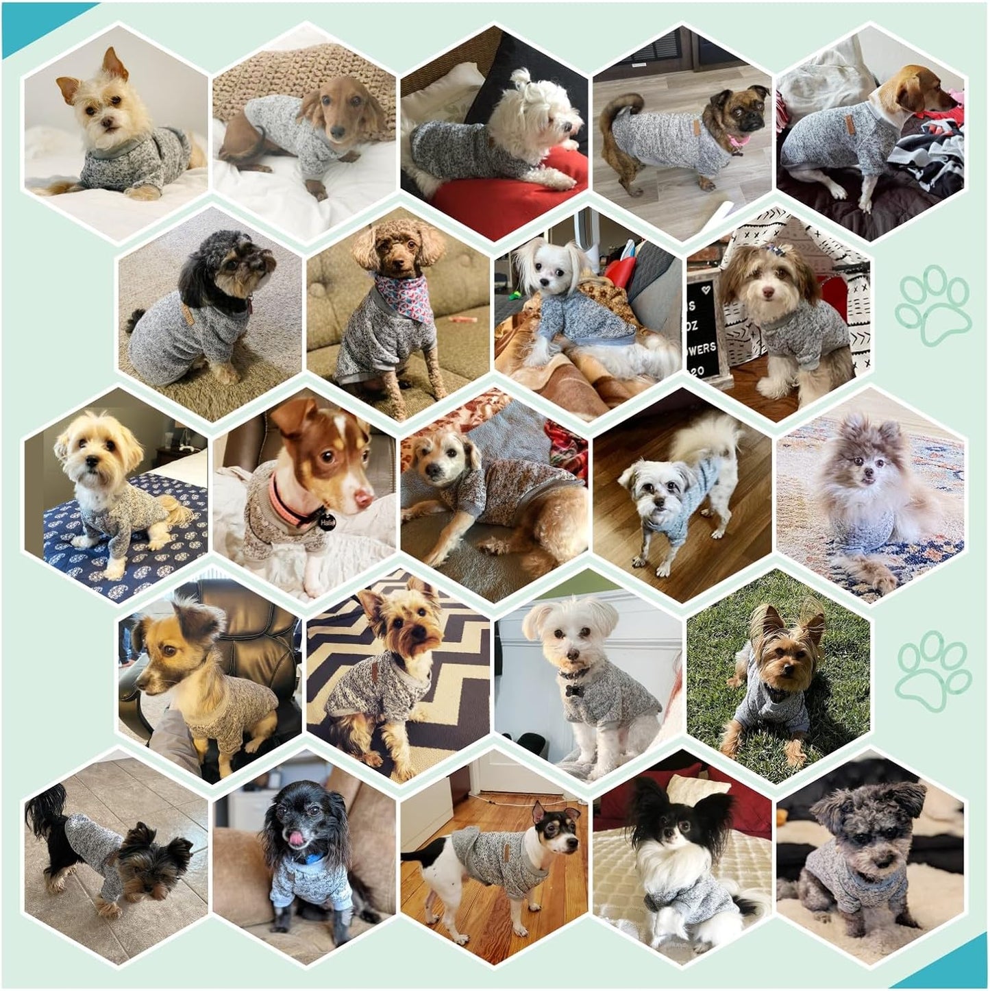 Jecikelon Dog Clothes Dogs Sweater Soft Puppies Clothing Winter Puppy Sweaters Warm Outfit for Dogs Small XXS XS Cat Apparel (X-Small, Grey)