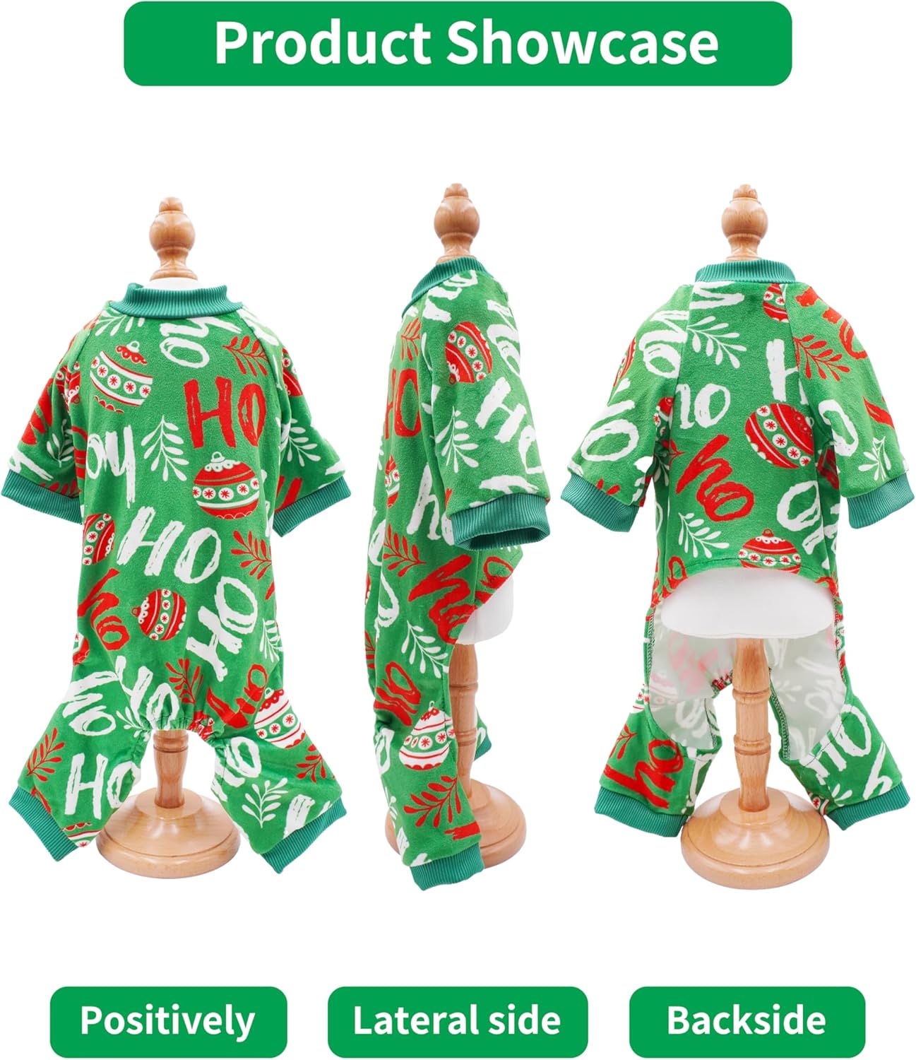 PET SHOW 4 Pack Small Dog Christmas Pajamas Holiday Dog Clothes for Medium Dogs Girl Boy Soft Stretchy PJs Xmas Jumpsuit Puppy Cats Onesies Red Green Outfits with Sleeve Pets Dachshund Costume L