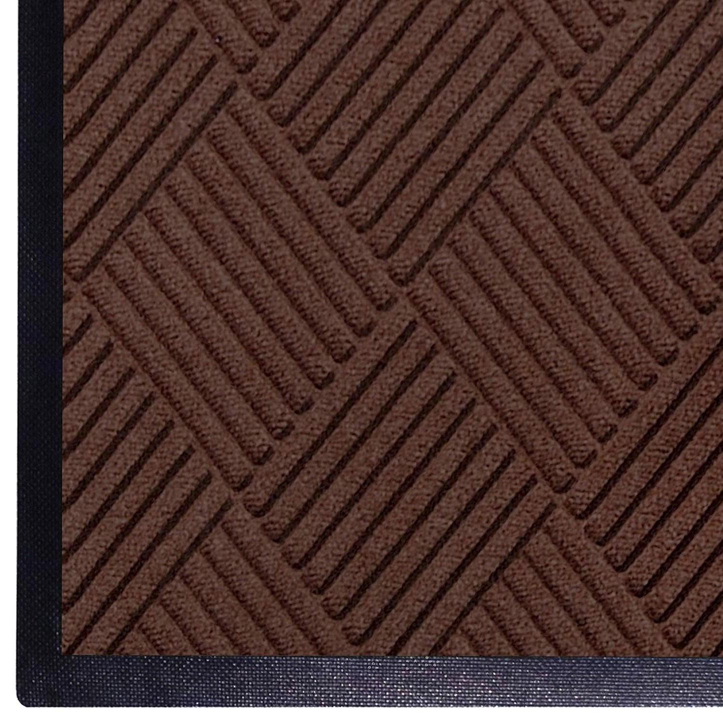M+A Matting WaterHog Diamond | Commercial-Grade Entrance Mat with Rubber Border – Indoor/Outdoor, Quick Drying, Stain Resistant Door Mat (Dark Brown, 3' x 10')