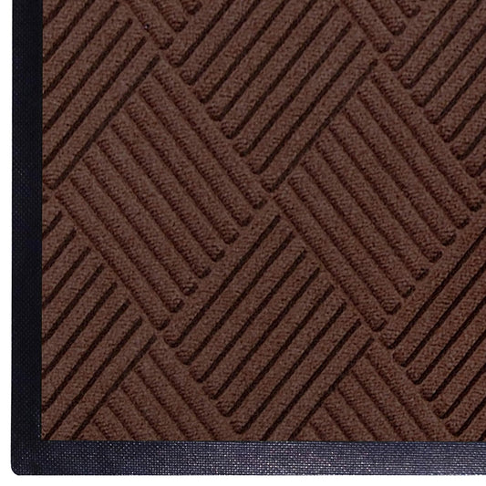M+A Matting WaterHog Diamond | Commercial-Grade Entrance Mat with Rubber Border – Indoor/Outdoor, Quick Drying, Stain Resistant Door Mat (Dark Brown, 6' x 6')